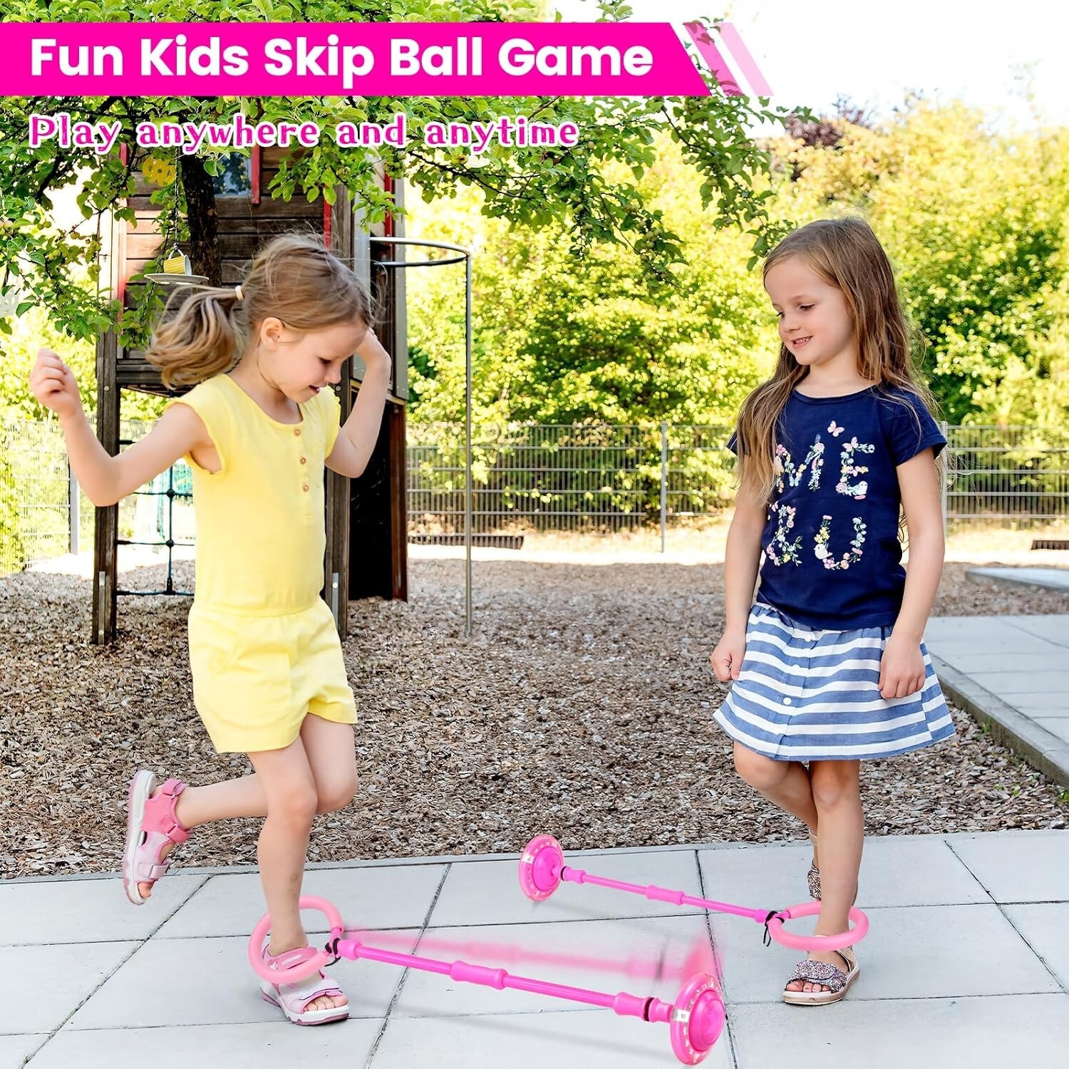 Skip Ball for Kids Foldable Ankle Skip Ball Colorful Light Flashing Jumping Pink