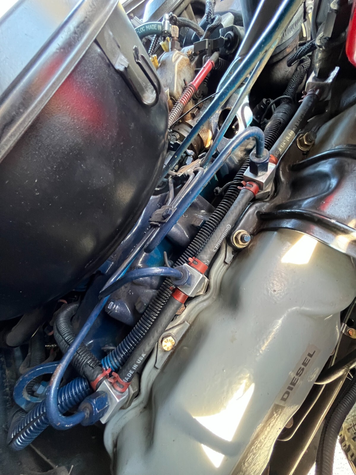 Ford 6.9/7.3L IDI Fuel Injector Return Line Kit-HOSE/CLAMPS/ORINGS-6061 ALUMINUM