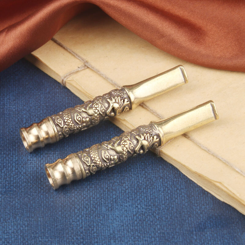 2pcs Brass Small Cigarette Holder Filter Pipe Cigarette Pipe Holder Collections