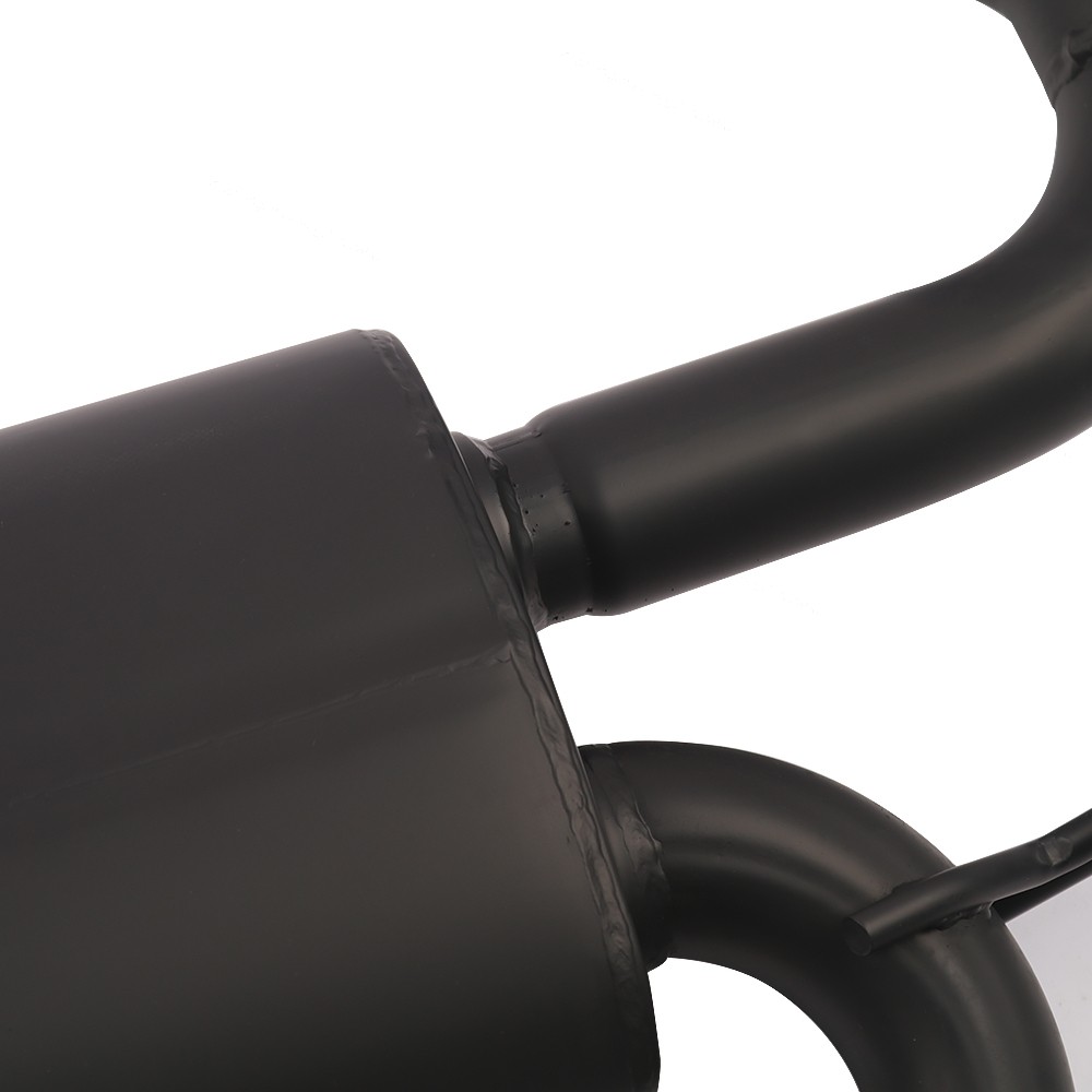 For 07-17 Jeep Wrangler JK 2/4DR Matte Black Dual CatBack Exhaust Muffler System