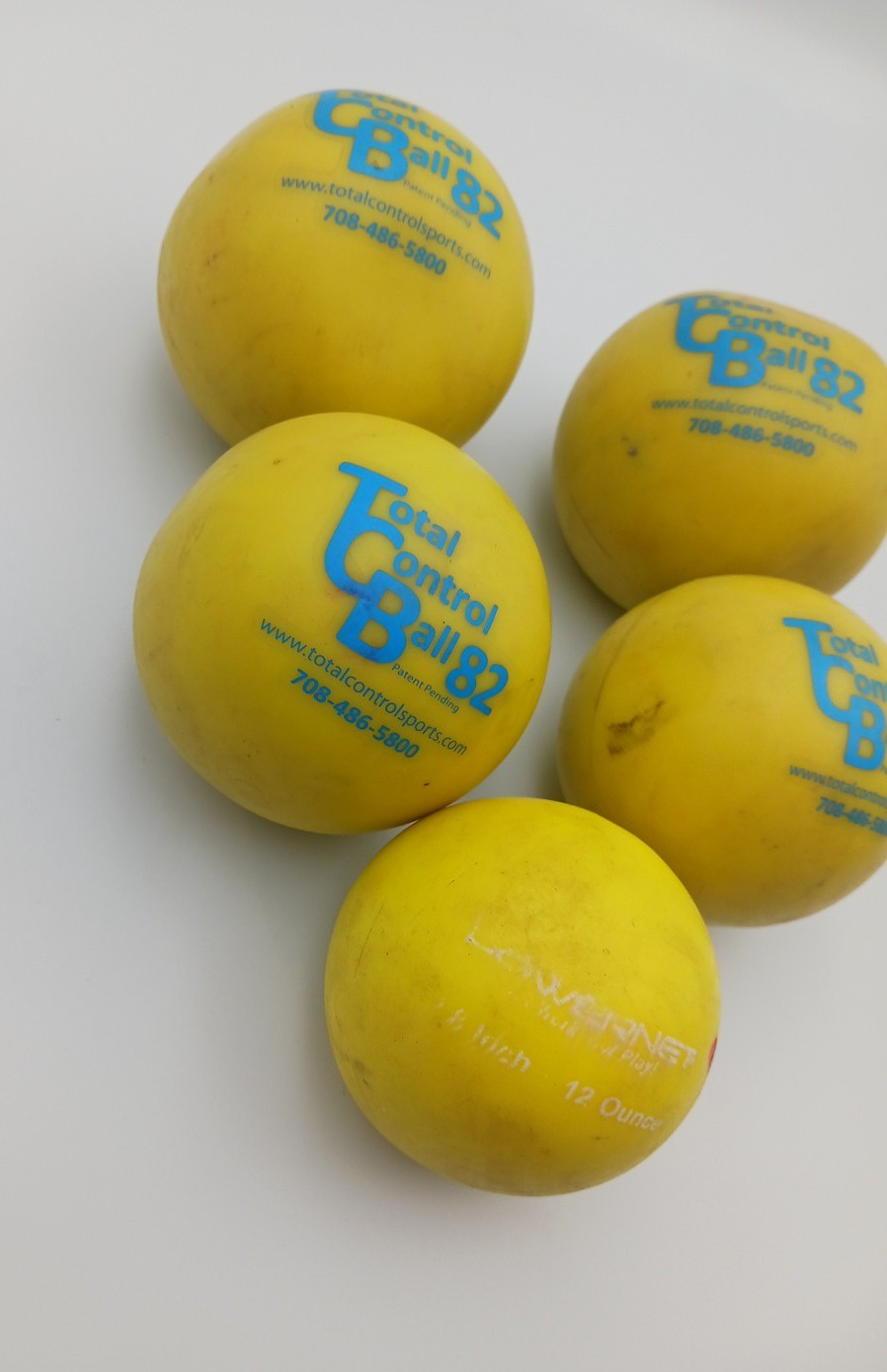 Lot of 5 Total Control Balls Baseball Weighted Balls 3-82 1-74 1-Powernet Ball