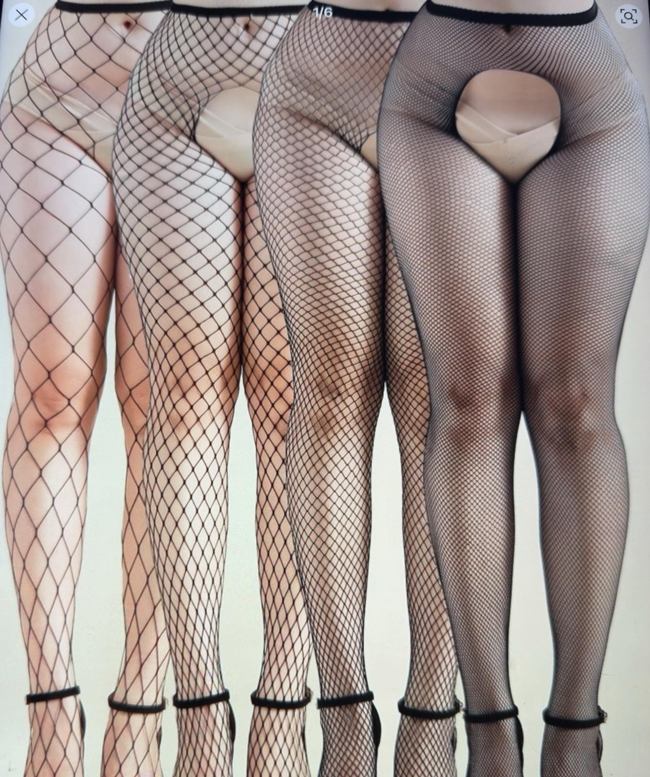 4 Pack 1 of each style Black Womens Fishnet Stockings -1T