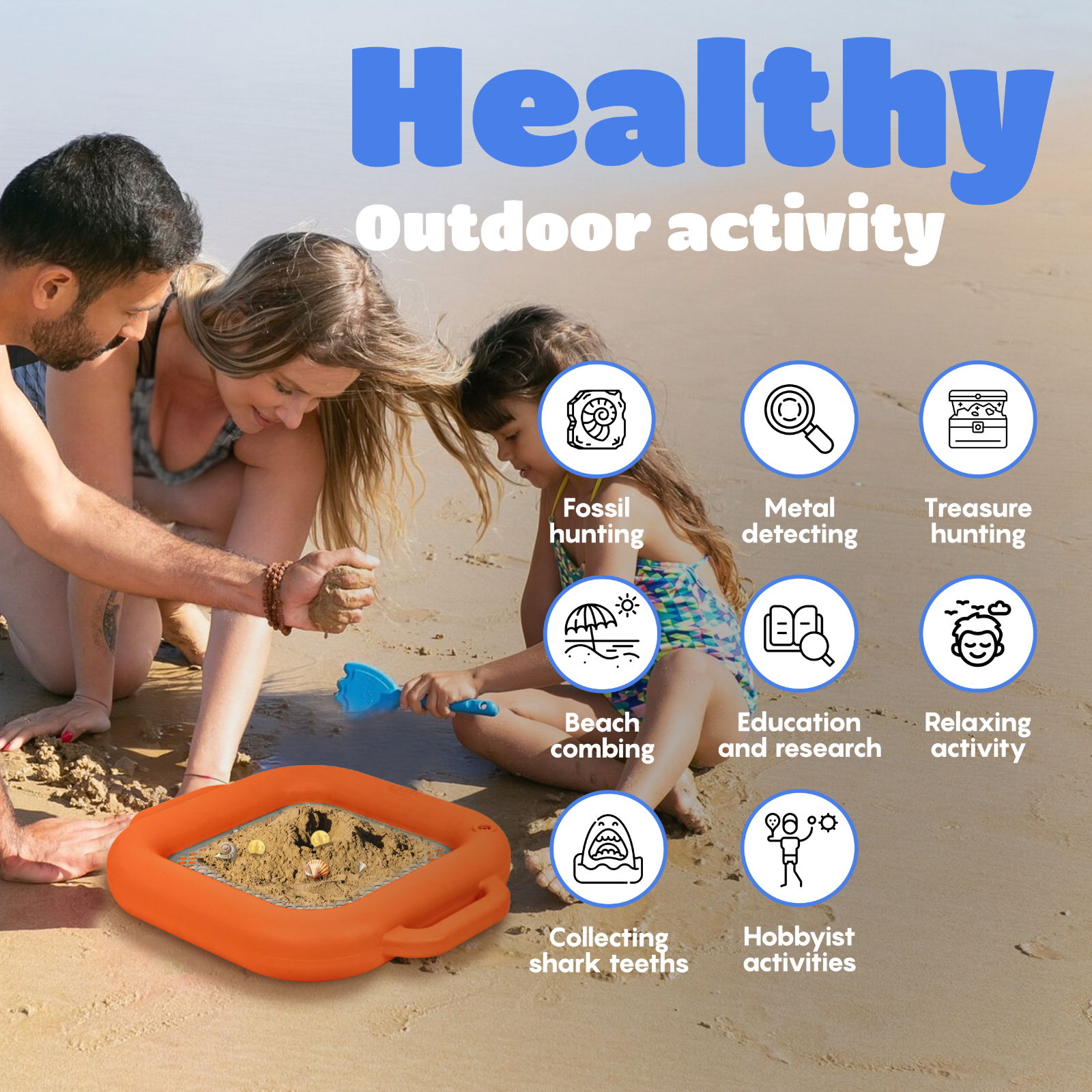 CKG Floating Shark Tooth Sifter for Fossil Hunting and Shark Teeth, Sand Sifter