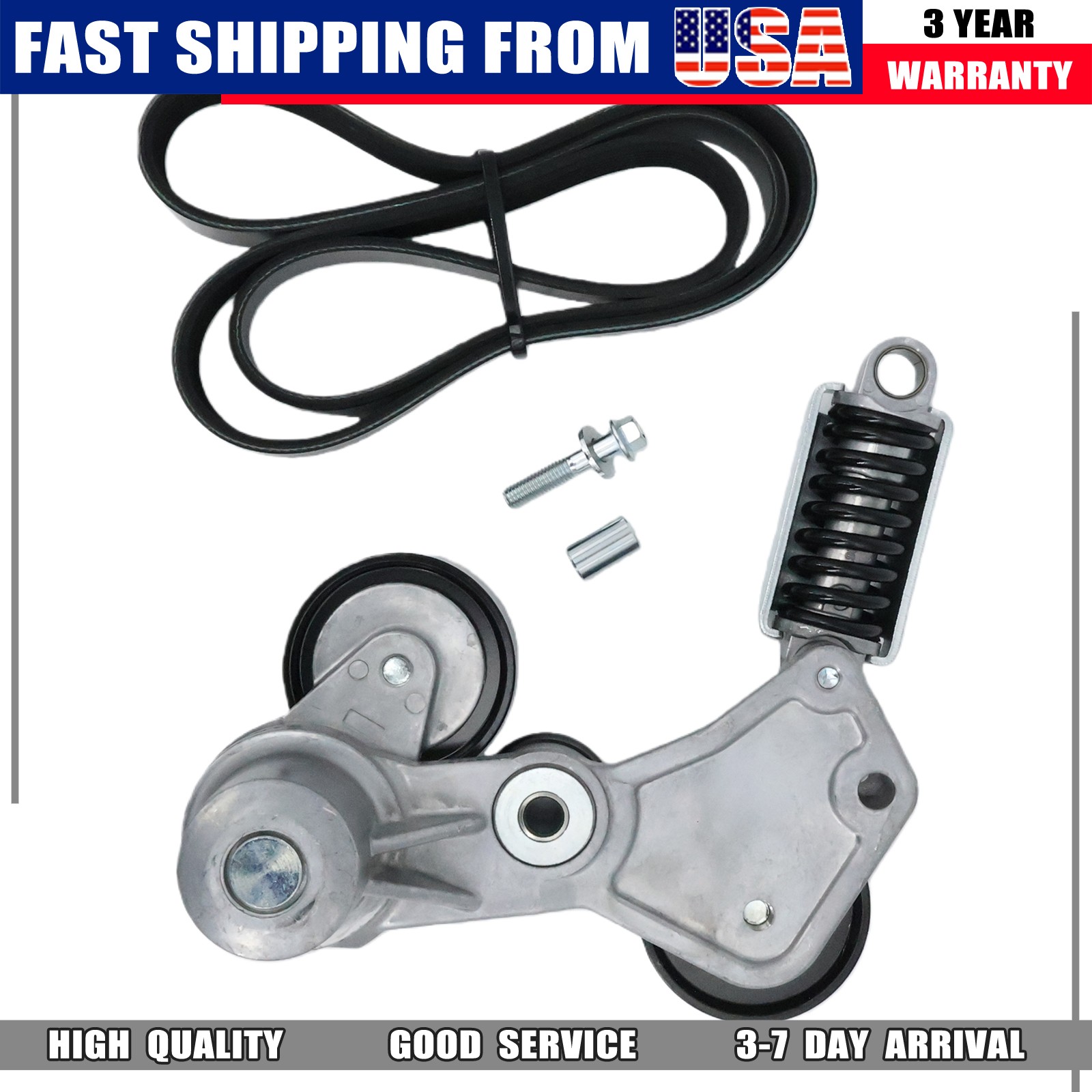 For 2012-2016 Buick LaCrosse Regal 2.4L 2x Serpentine Belt & Tensioner Assembly