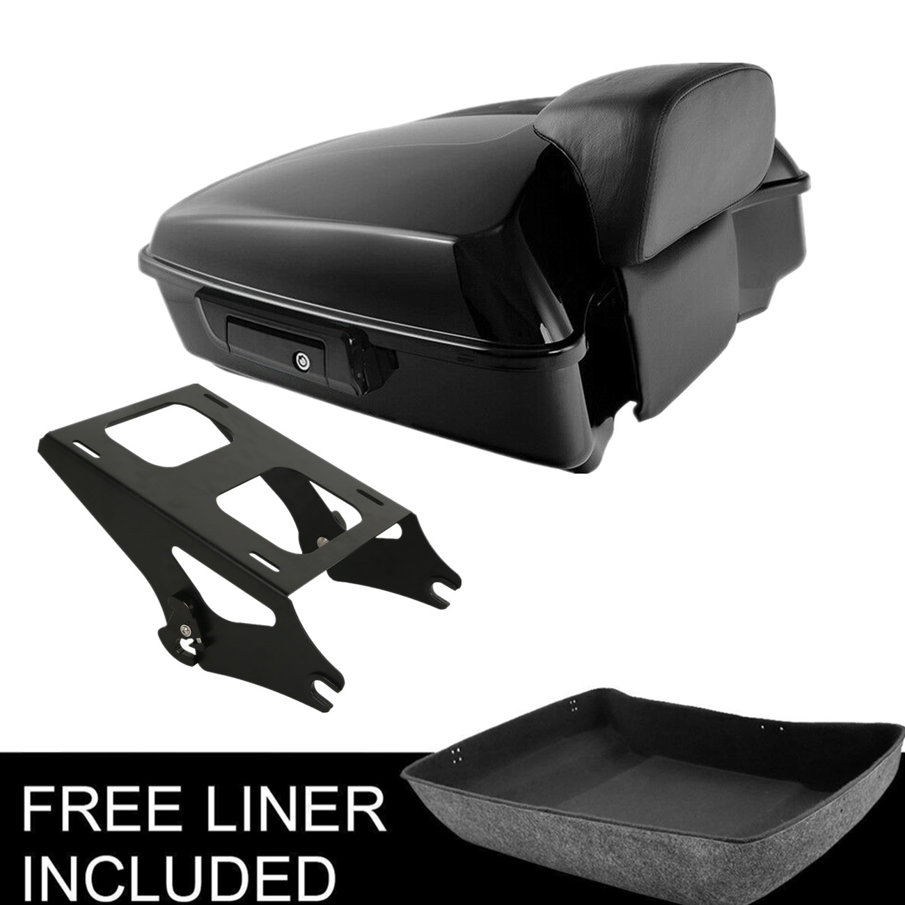 Chopped Trunk Backrest Rack Fit For Harley Touring Street Glide FLHX 14-25