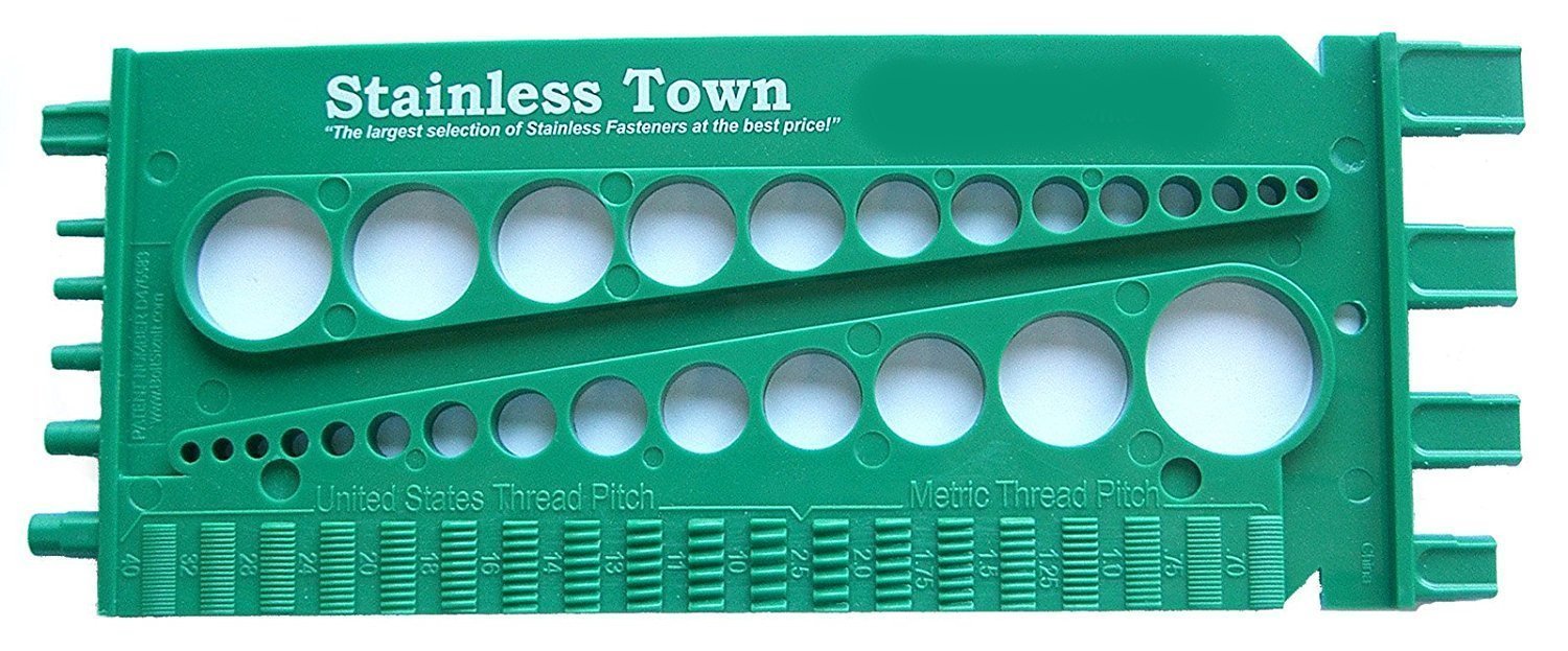 Nut Bolt Size & Thread Size Gauge Fractional and Metric StainlessTown Green