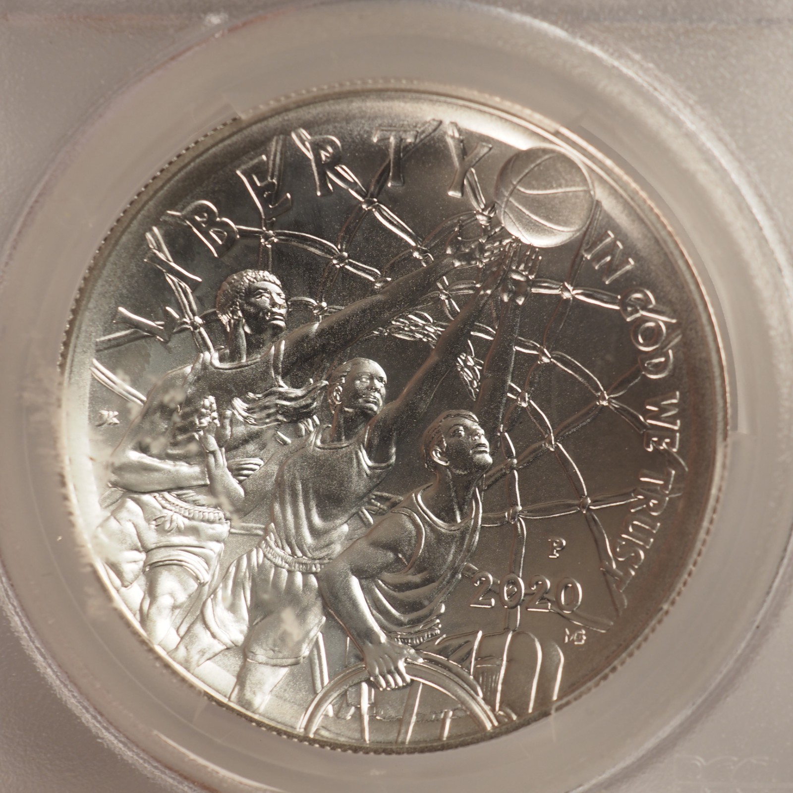 2020-P PCGS MS70 Basketball Hall Of Fame Silver Modern Commemorative Dollar