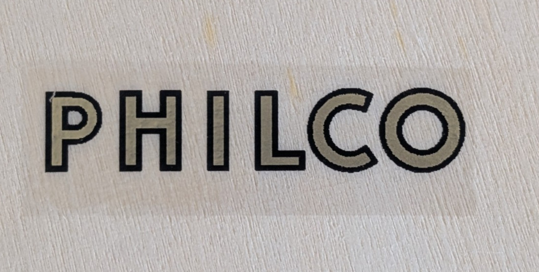 "PHILCO" RADIO WATER SLIDE DECAL