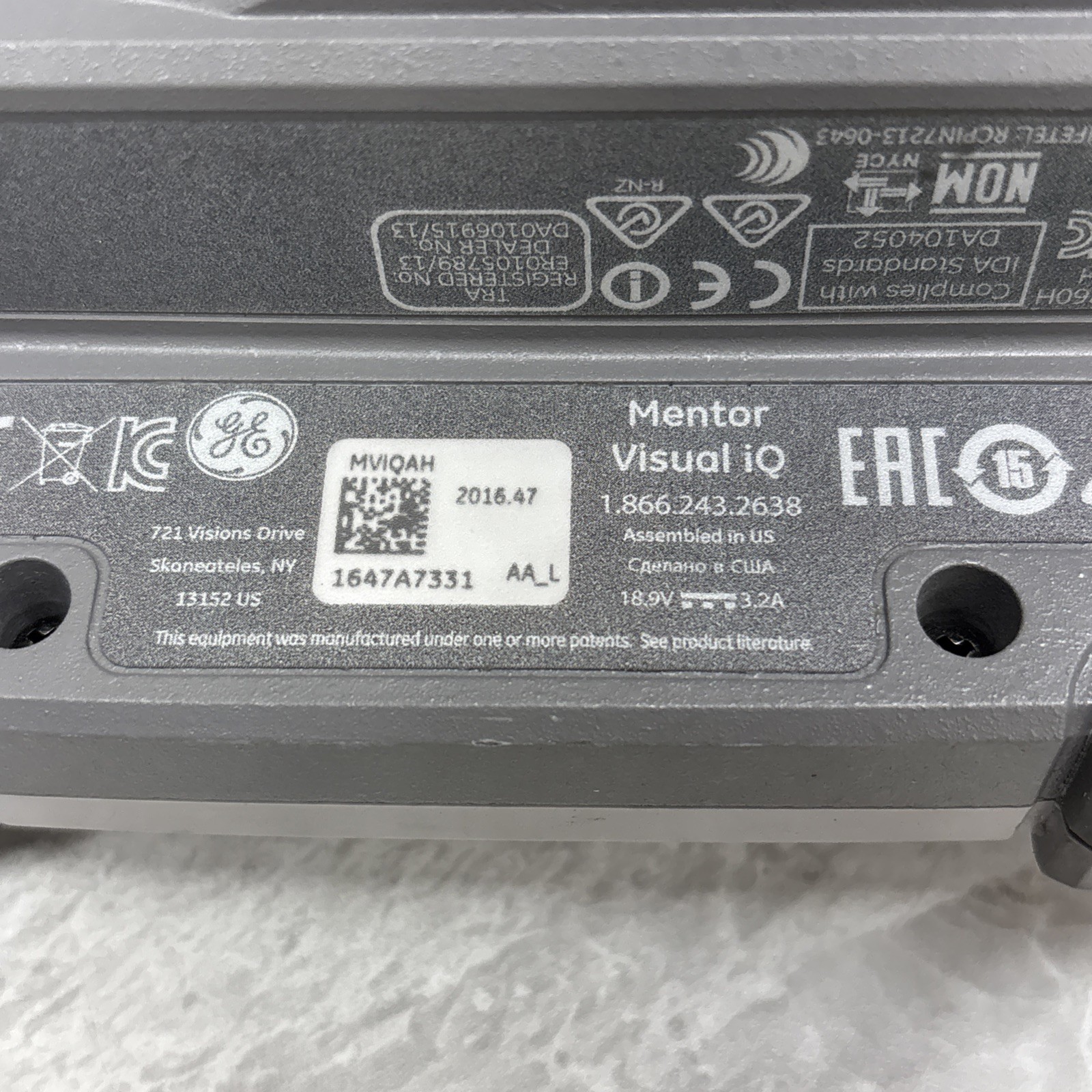 GE Inspections Mentor Visual IQ w/4mm x 3 Meter Probe Borescope in Rolling Case