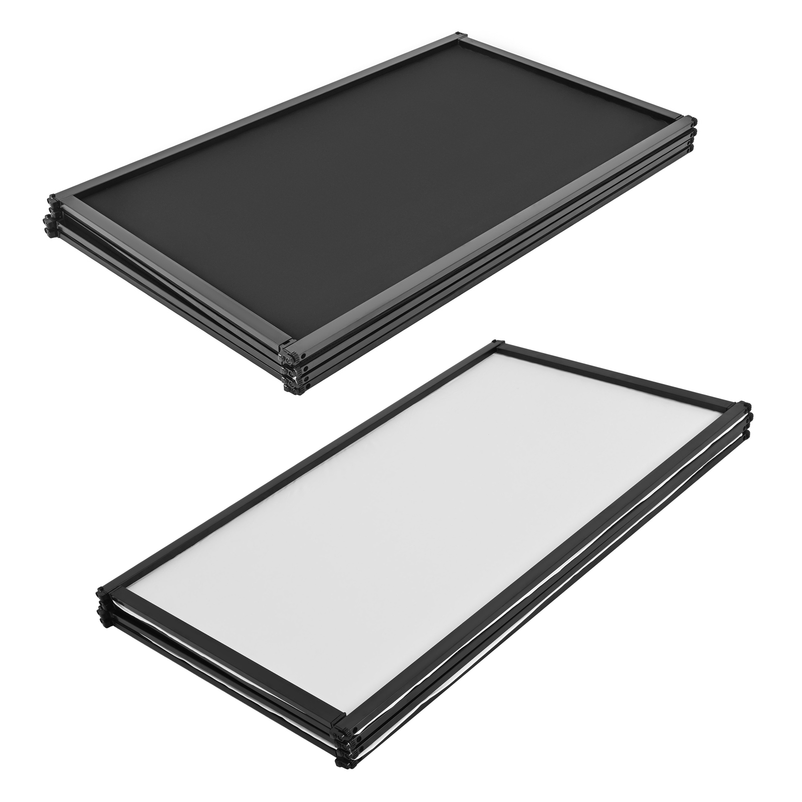 48"x25" White Black DJ Event Facade Scrim Metal Frame Booth With Travel Bag Case