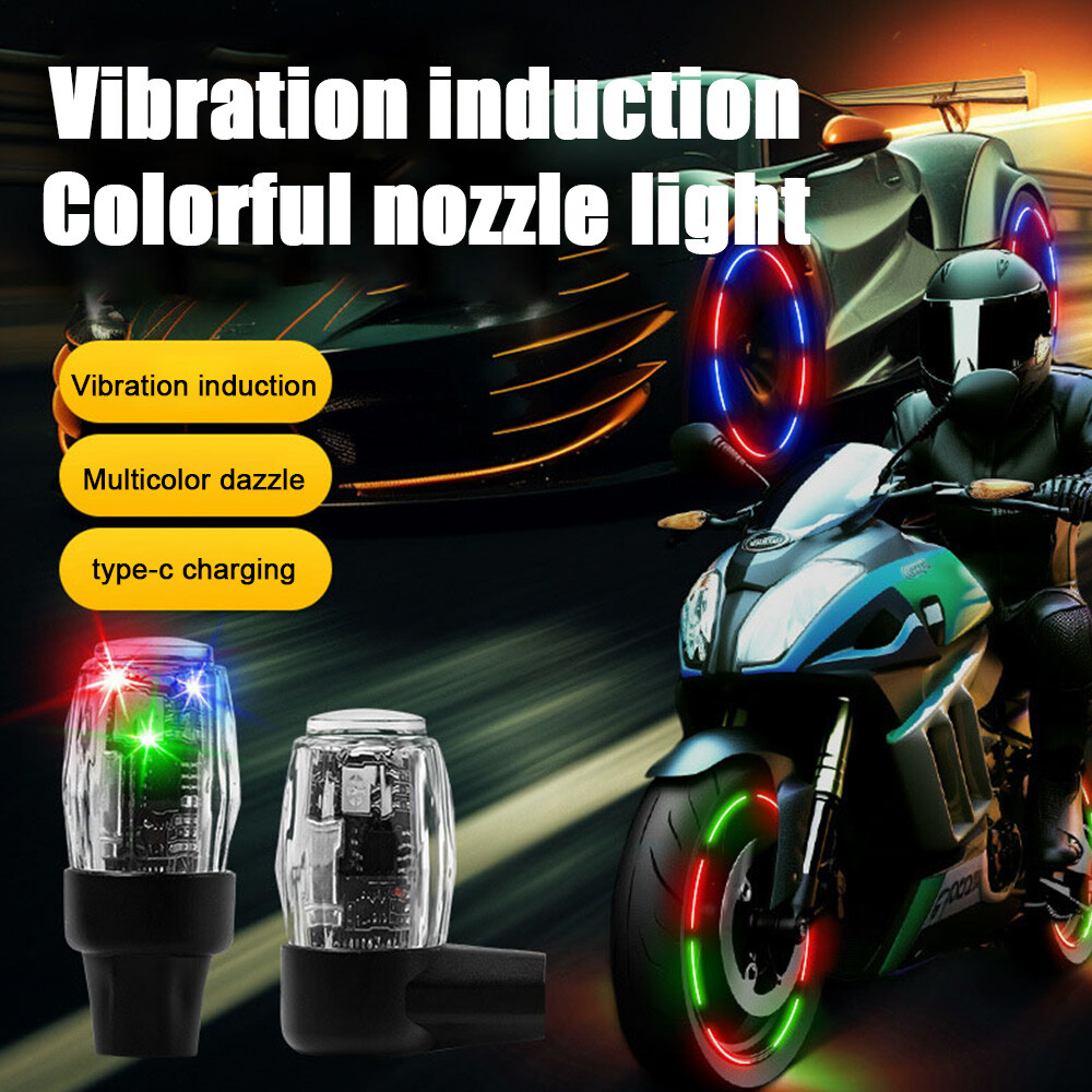 4Pcs Wheel Colorful Tire Light Valve Stem Cap Flashing Car Truck Motorcycle Bike