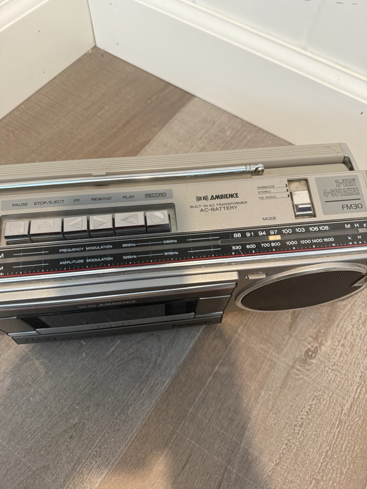 Panasonic RX-FM30 2-Way 4Speaker Ambience AM FM Stereo Cassette Recorder Boombox
