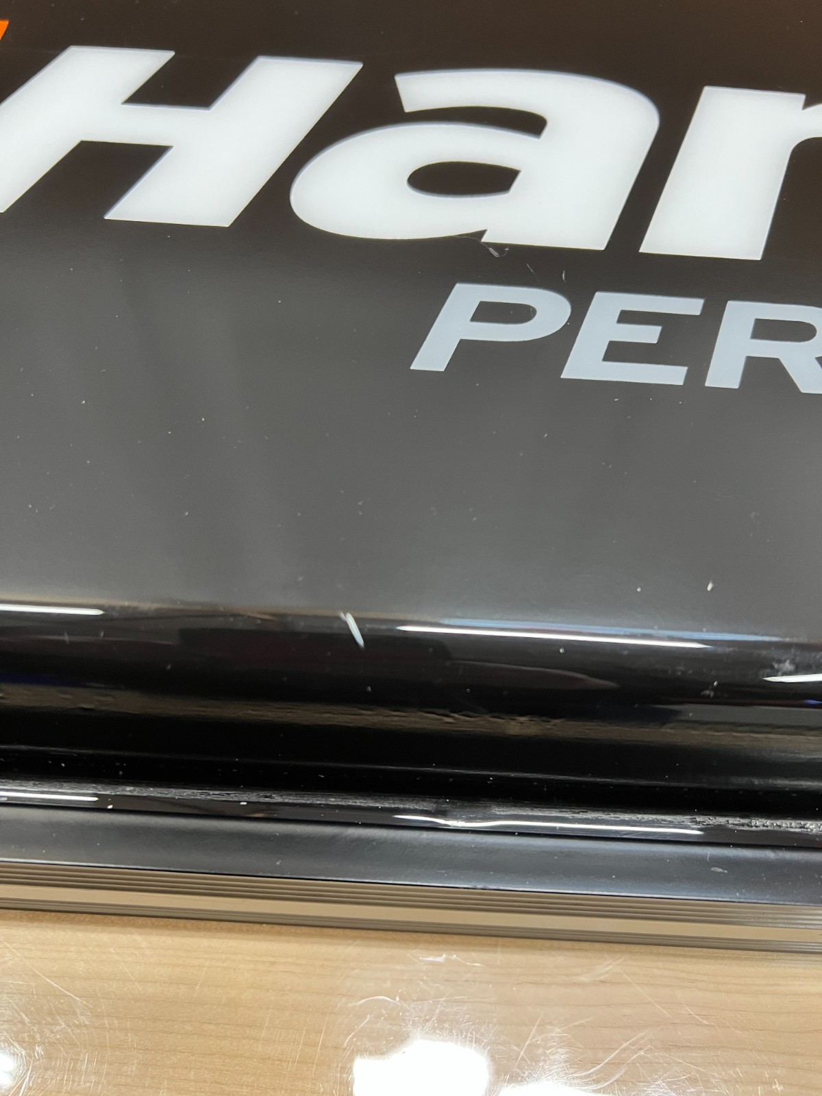 HANKOOK Tire Dealer Sign Black White Letters Single Sided Hanging