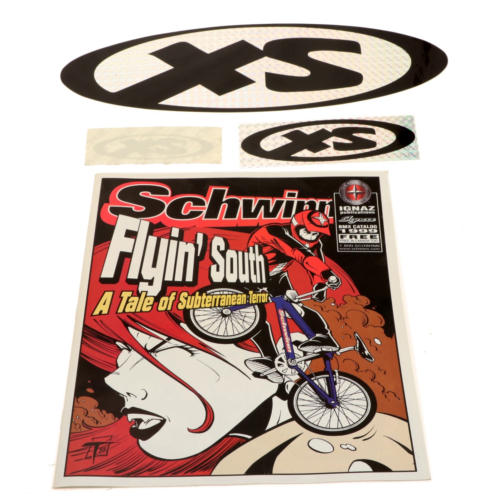 1999 Schwinn BMX Catalog Flyin' South Comic Book w/ BONUS XS Decals NEW NOS