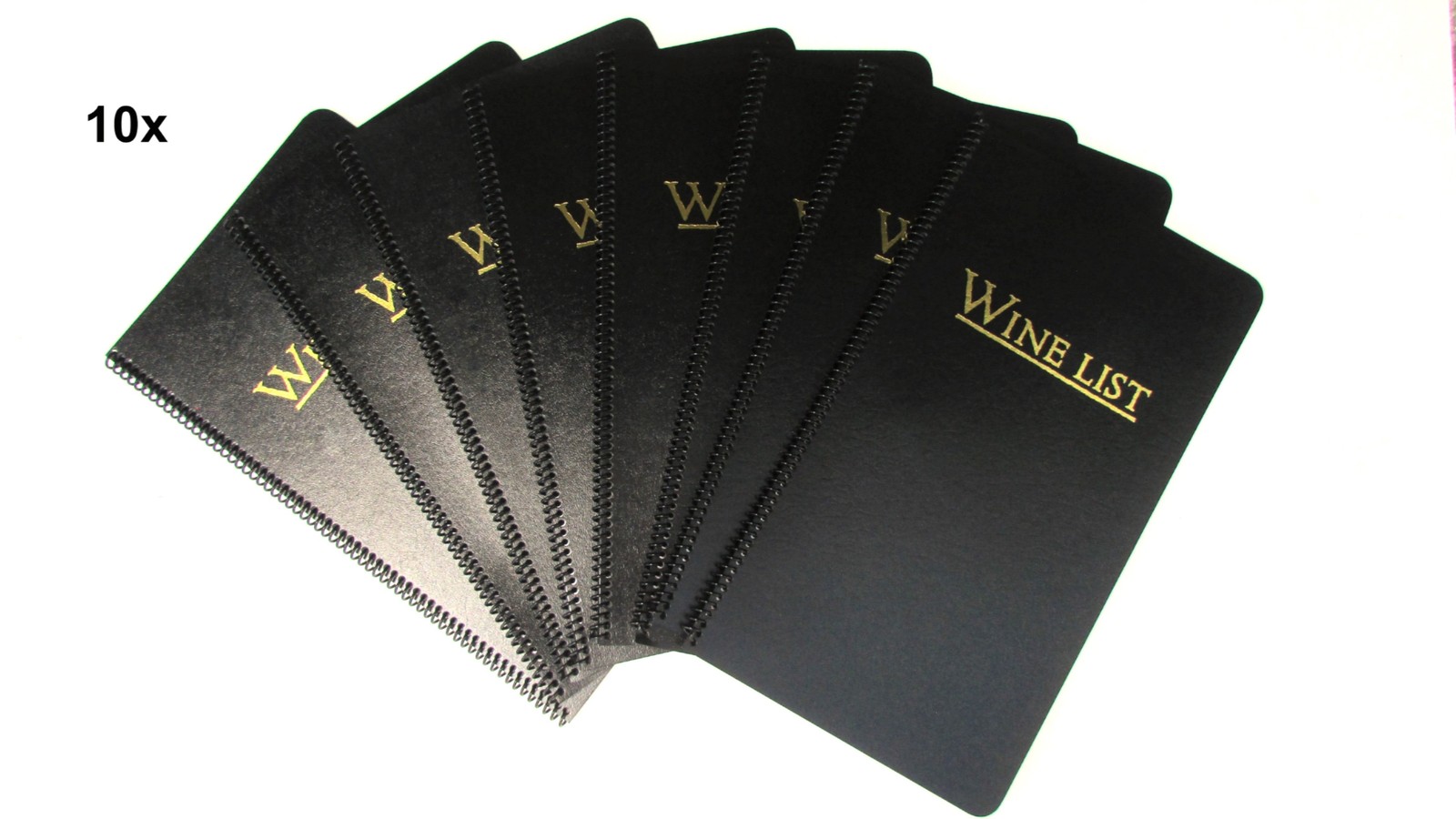 Lot of 10 Wine List Menu Spiral 3 inserts (6 pages) Survivor Spiral Black
