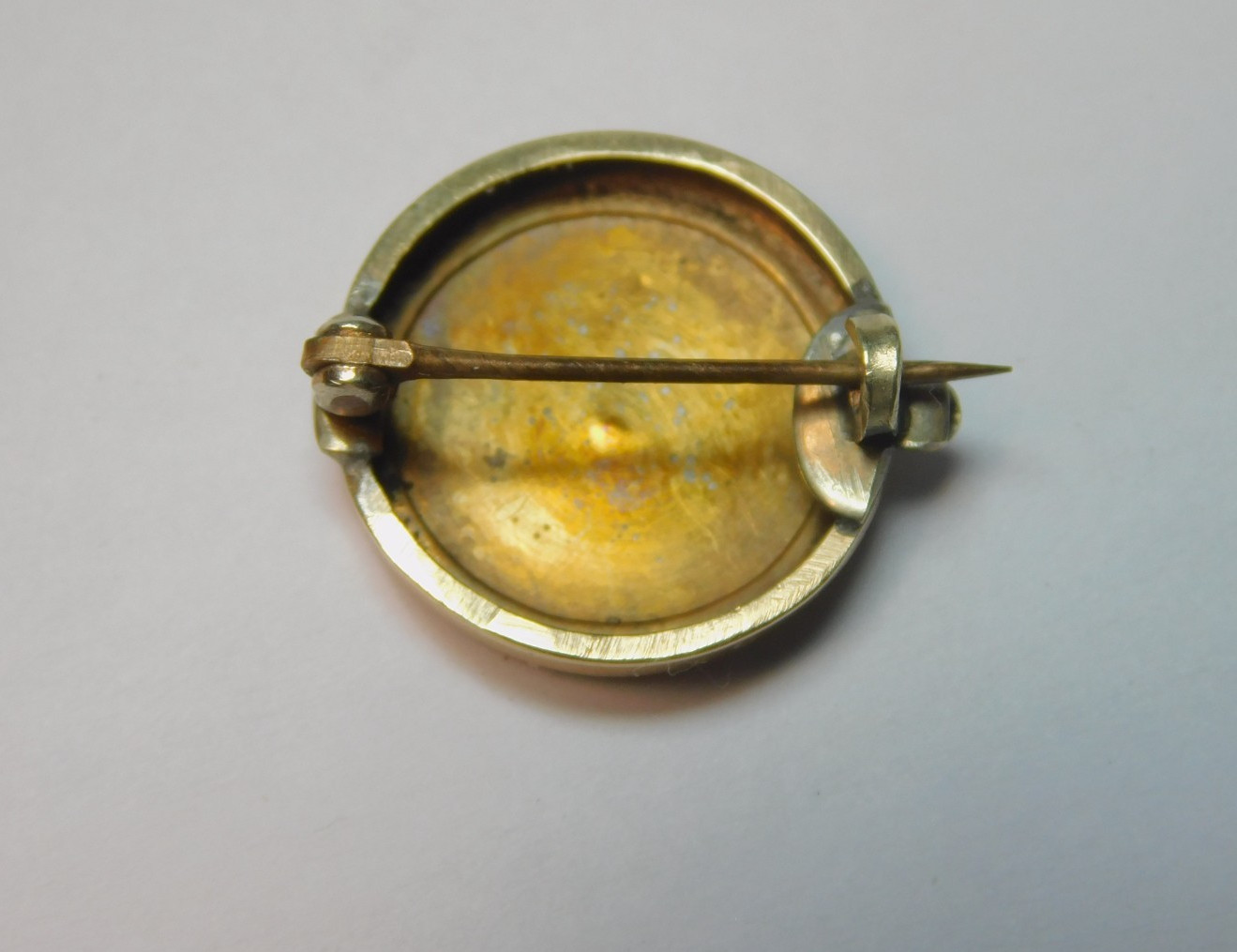 VERY UNUSUAL 1859 CALIFORNIA GOLD PIECE ON ENAMELED 10k GOLD PIN! FREE SHIPPING!