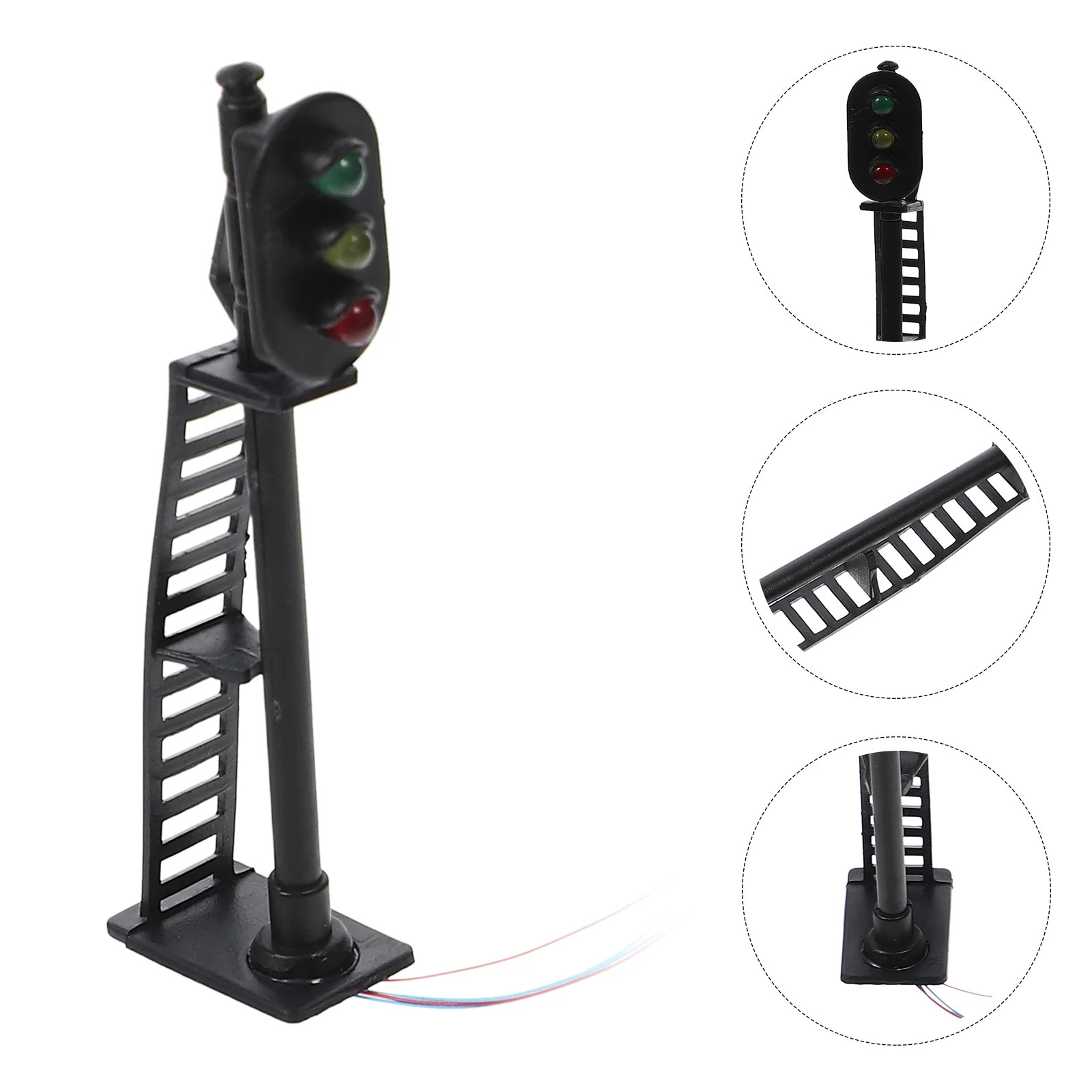 3PCS 2.75inch Model Railway HO Scale 1:87 Signals Black Signal Lights Lamps US