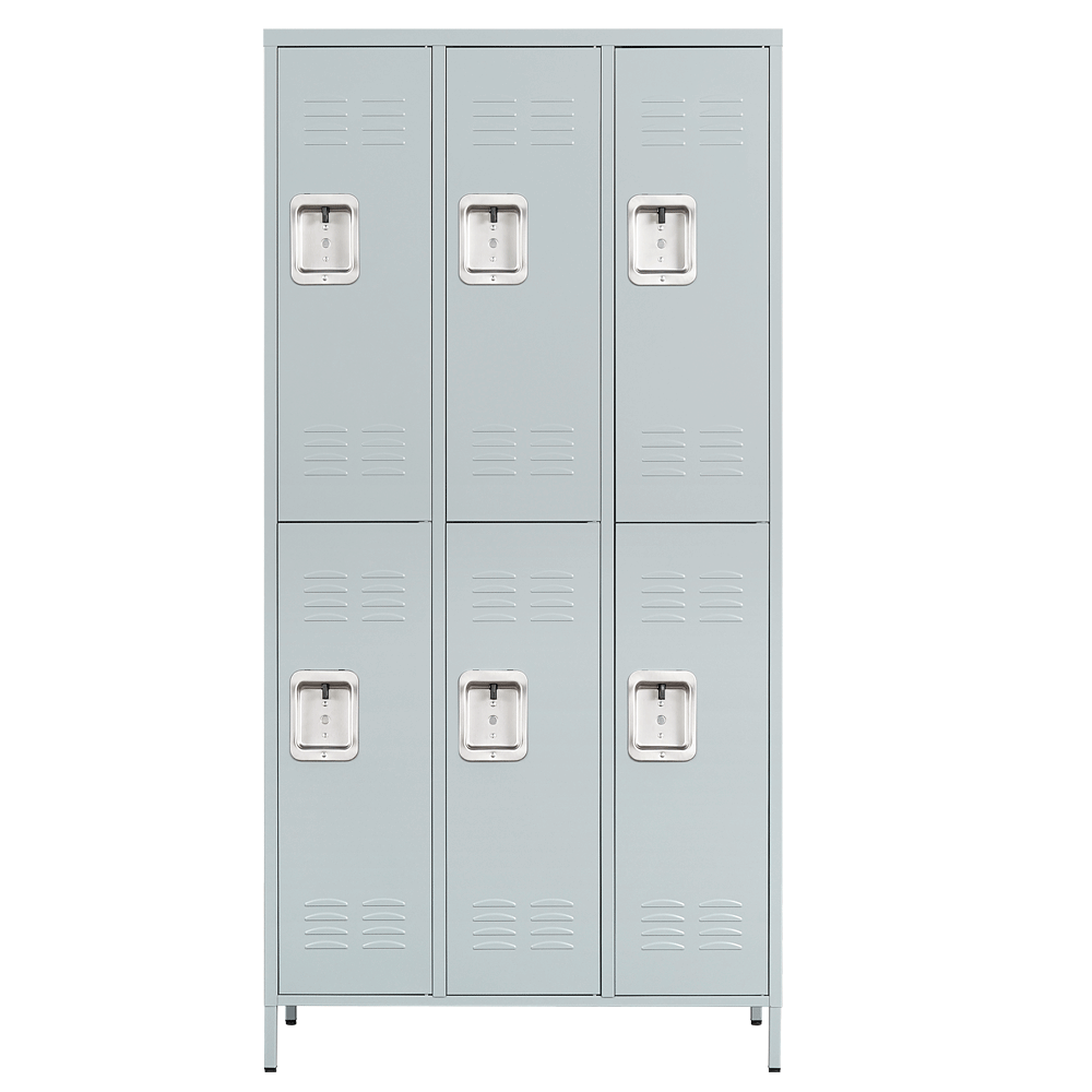Metal Lockers with 6 Doors Steel Locker Storage Cabinet for Office School Gym