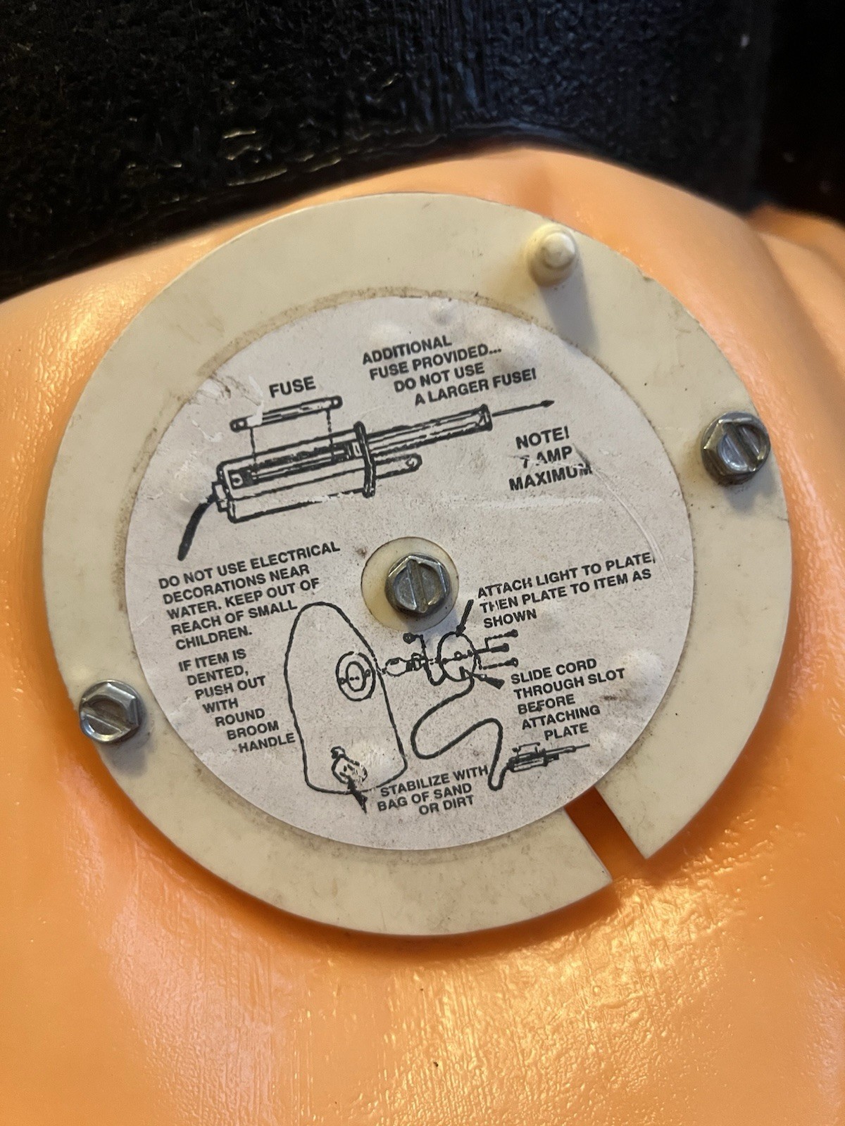 Vintage Large 34" Carolina Enterprises Black Cat on Pumpkin Halloween Blow Mold