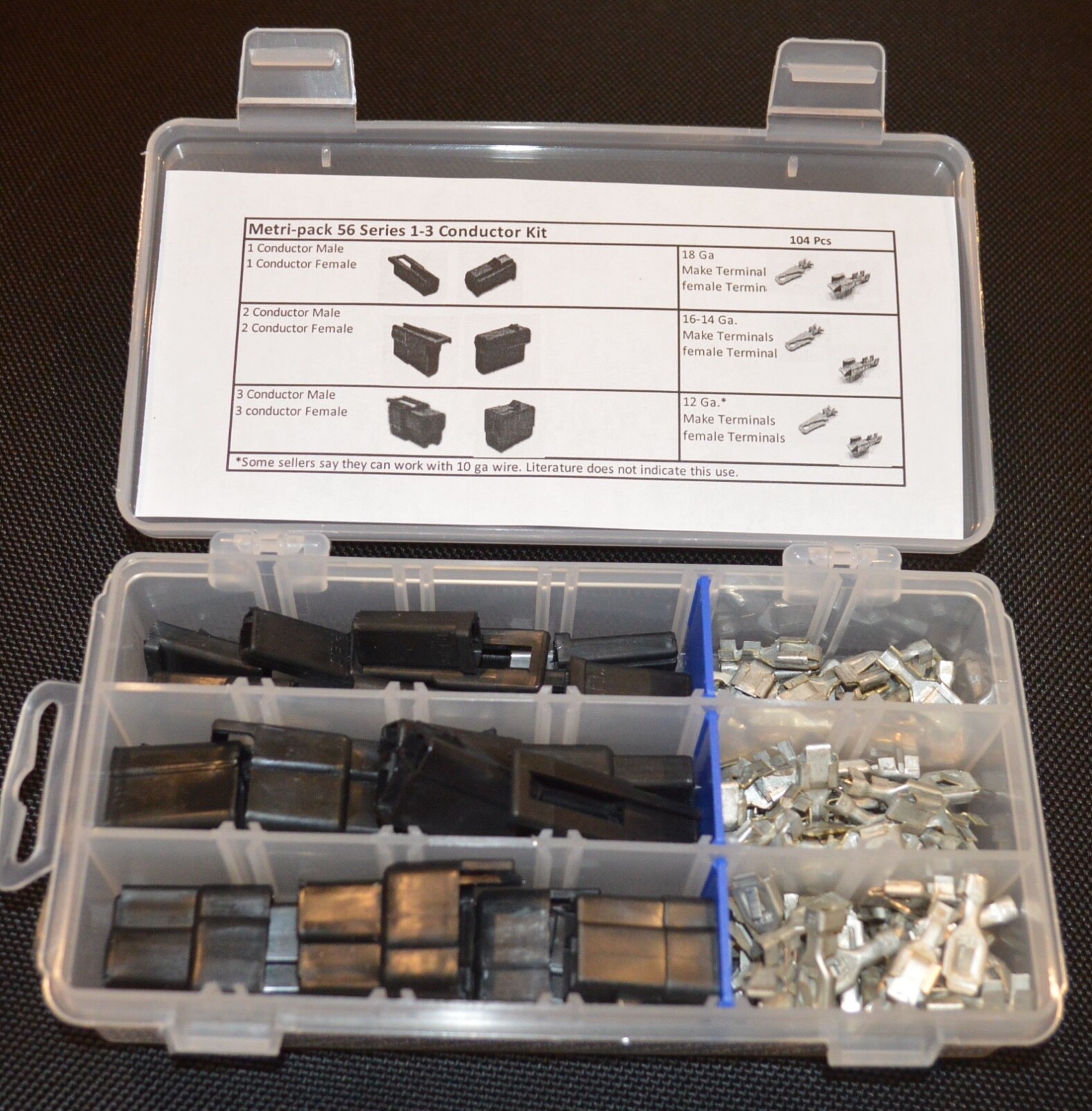 104 PC DELPHI METRI-PACK GM 56 SERIES 1-2-3 PIN 18-12 AWG KIT