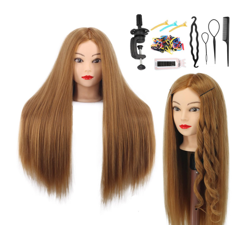 Mannequin Head 100% Real Hair Styling Training 26"-28" Manikin Cosmetology Hairs