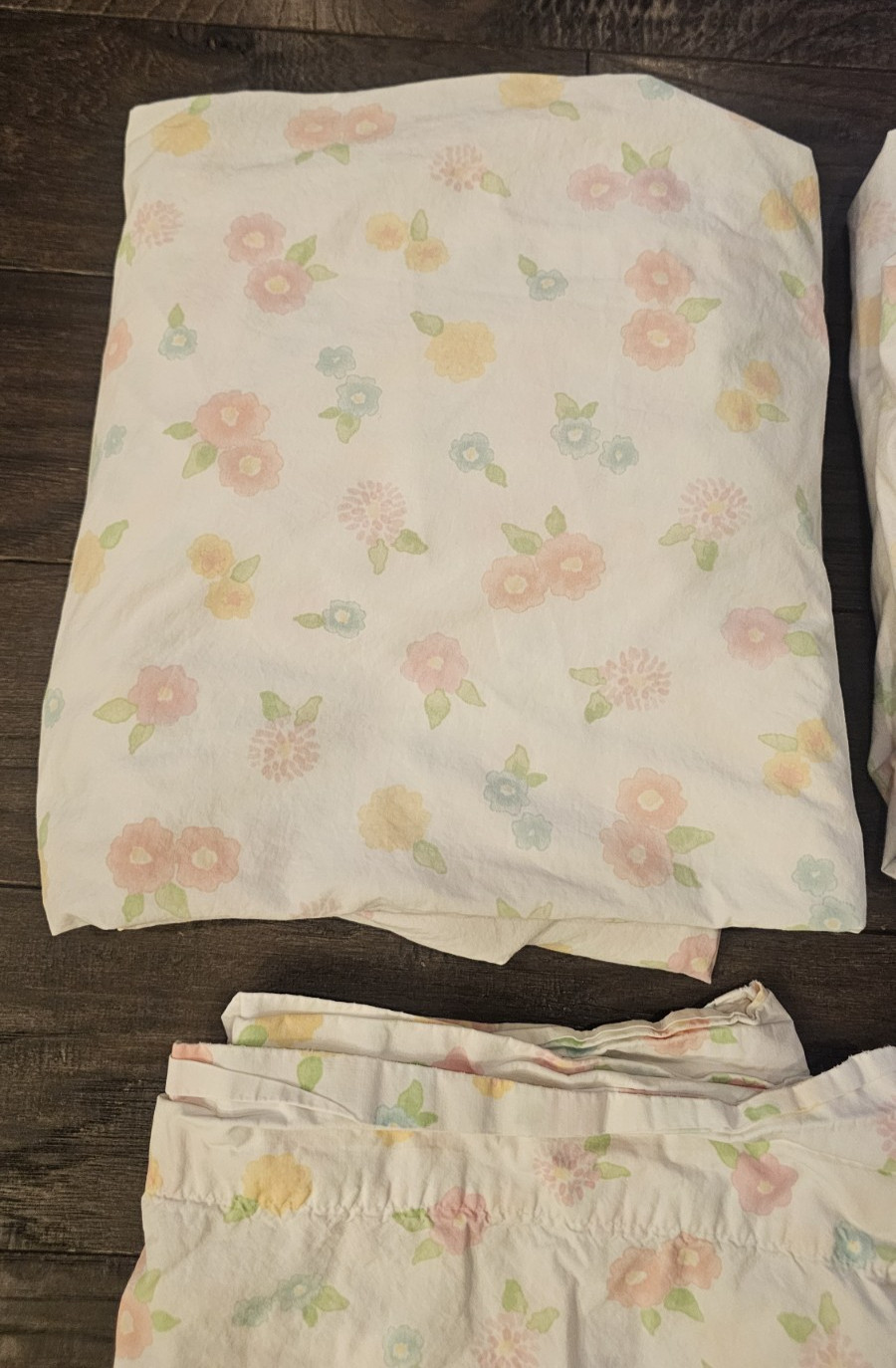 Pottery Barn Kids Floral Pink Blue Yellow TWIN Sheets Fitted Flat + 2 Pillowcase