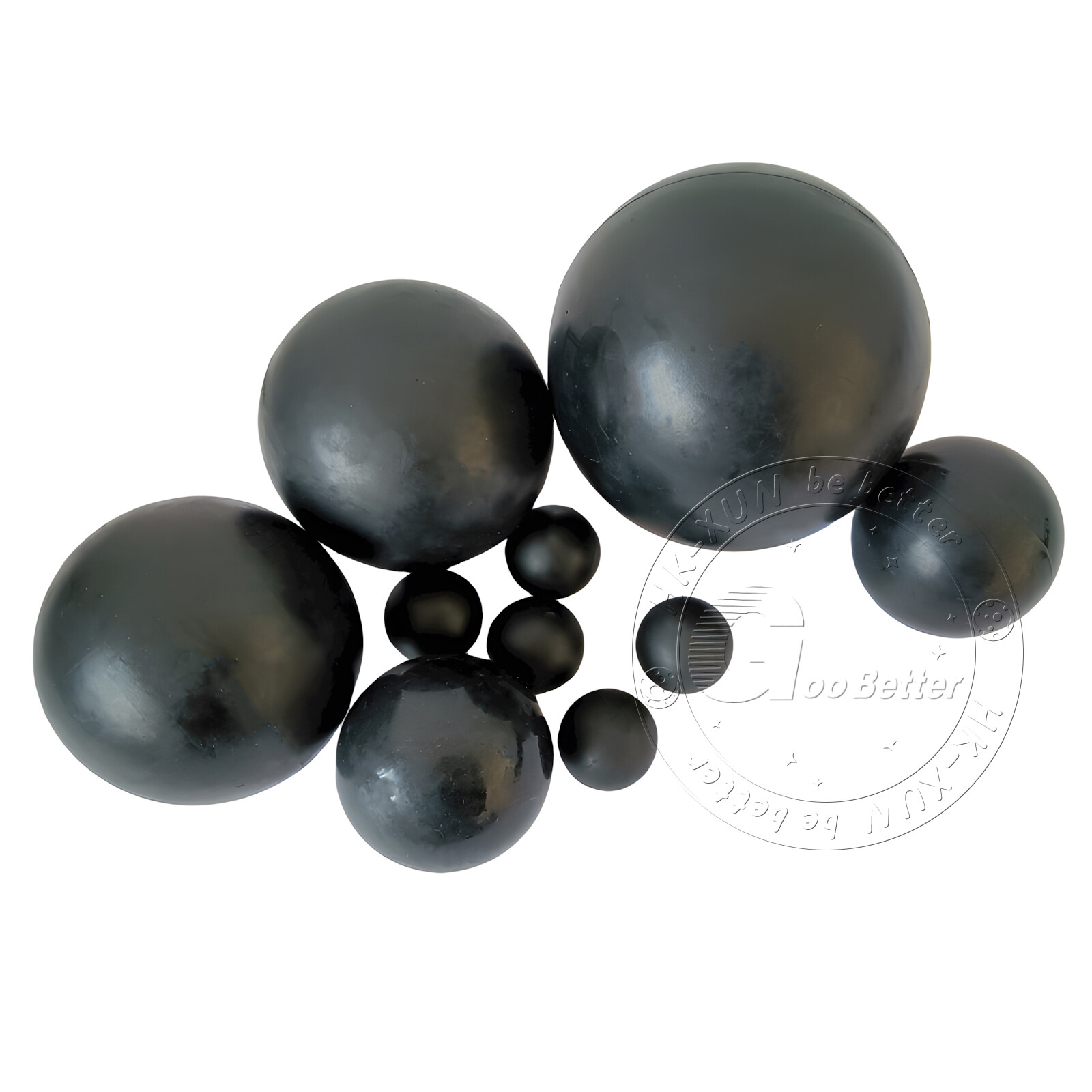 Black Round Solid Rubber Ball Bouncy Balls Training Ball Diameter 2mm to 100mm