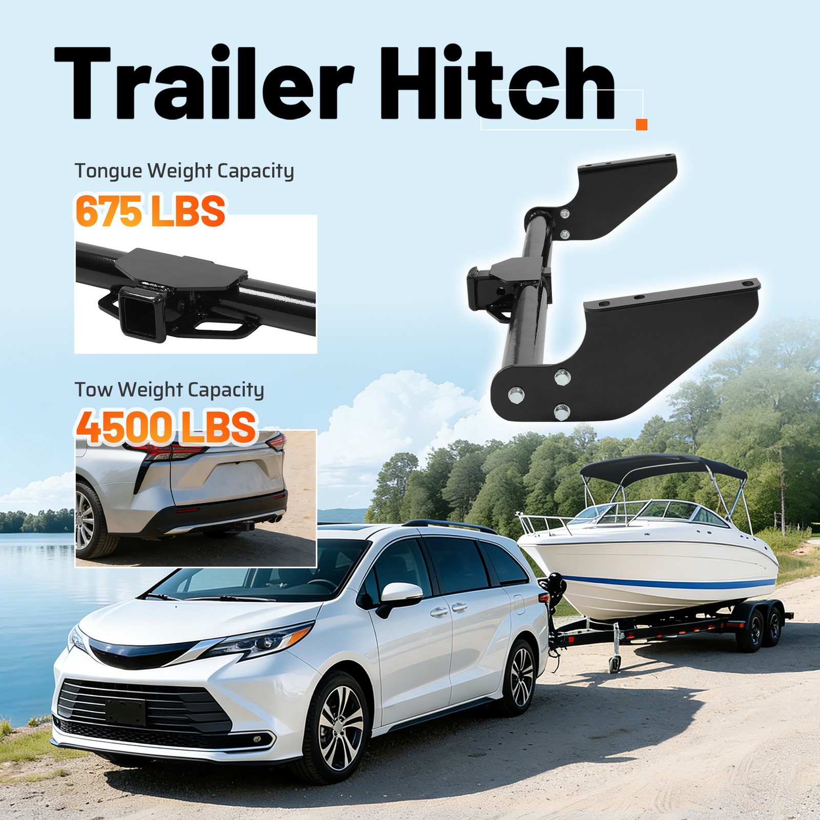 For Toyota Sienna All Styles 2021-2026 Class 3 Bumper Trailer Hitch 2" Receiver