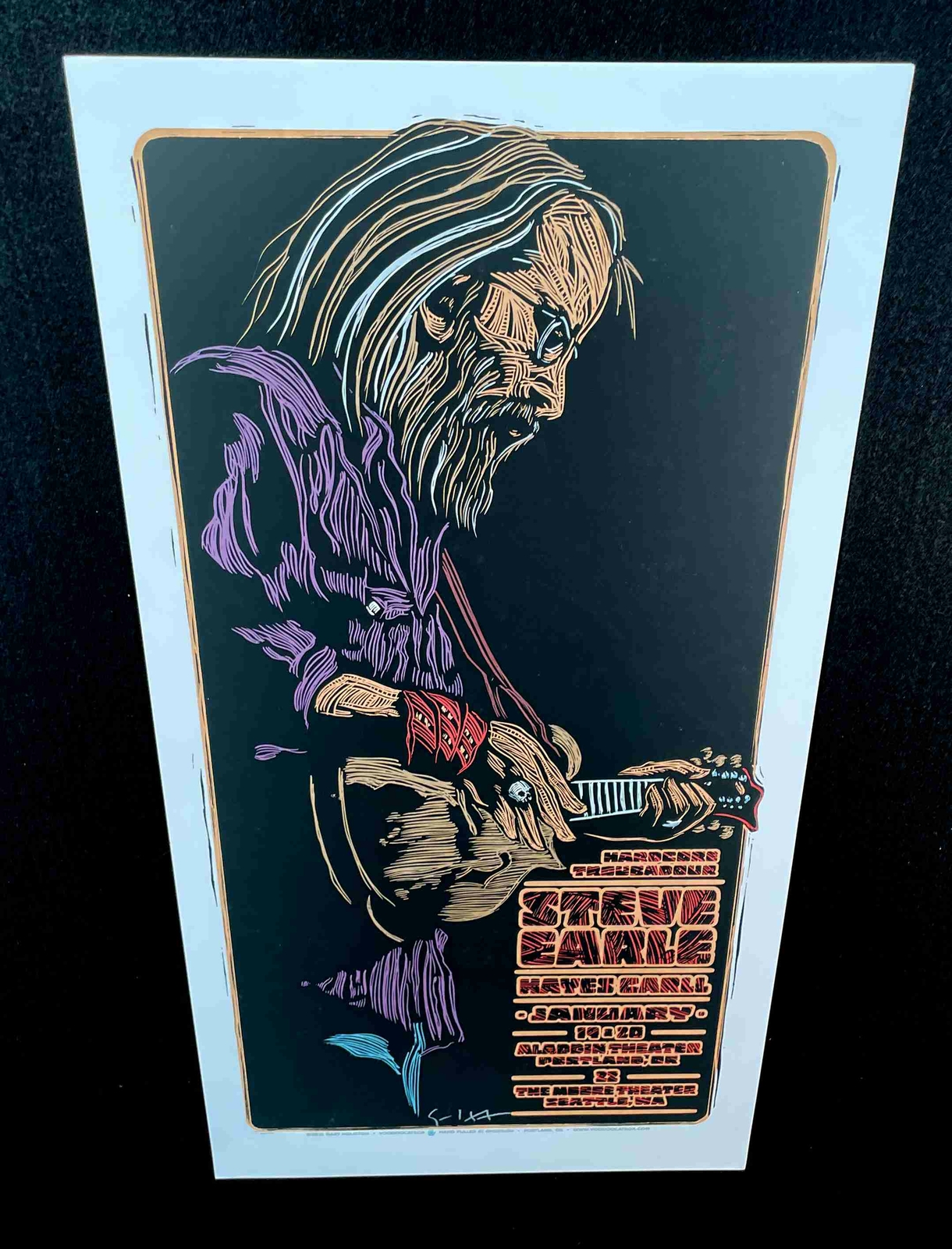Steve Earle Poster Hayes Carll Aladdin Th Seattle 2010 Signed Gary Houston COA