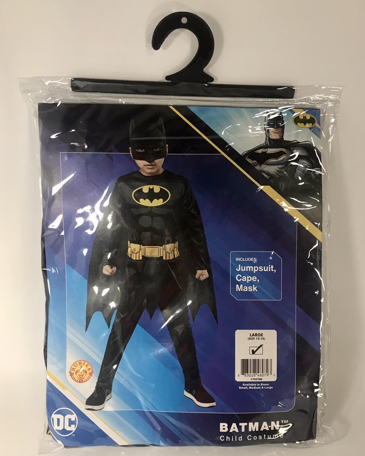 Rubies DC WB Batman Child Halloween Costume 3 Pieces Set Black Multiple Sizes