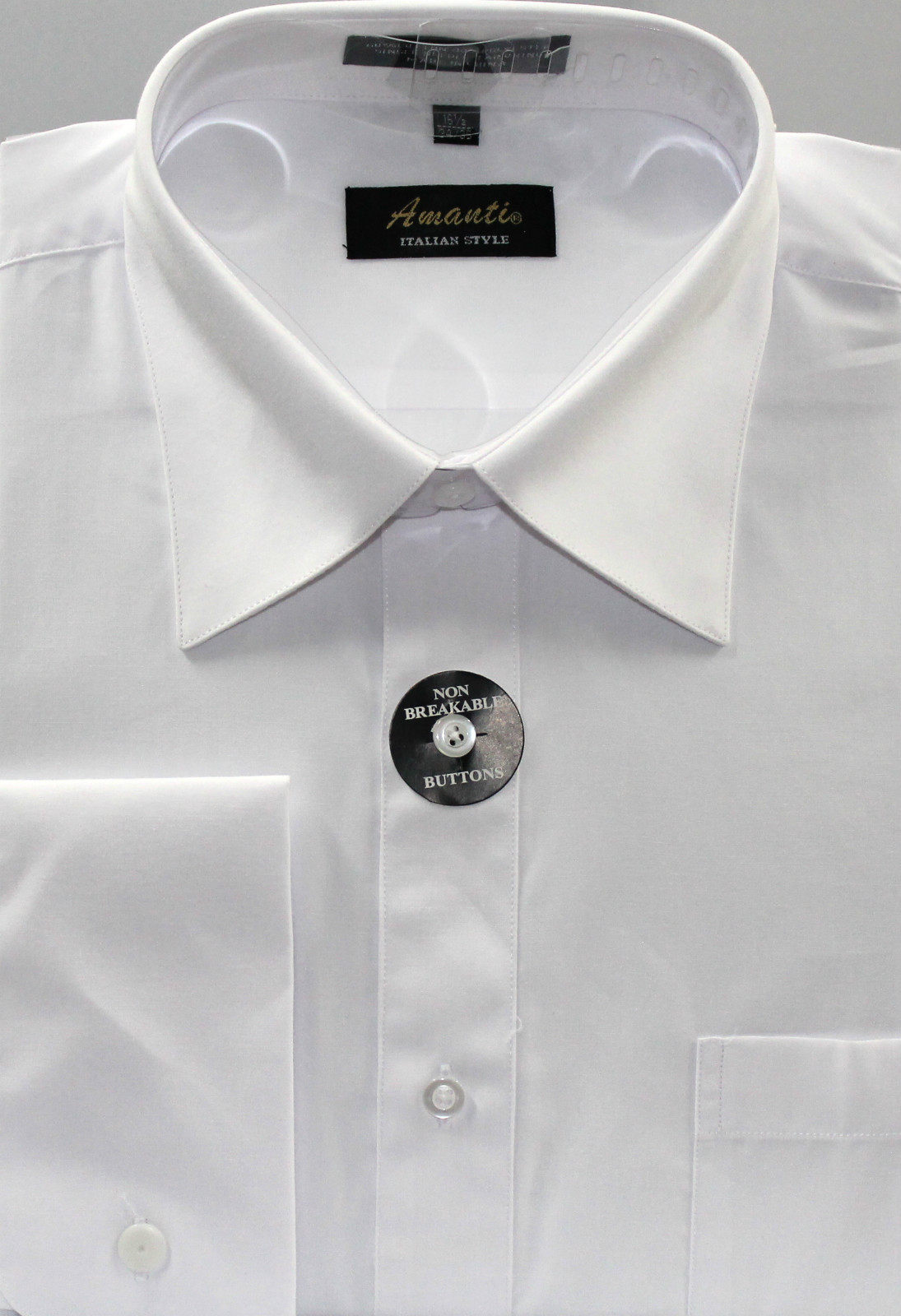Amanti French Cuff Dress Shirt White Wrinkle-Free Modern Fit
