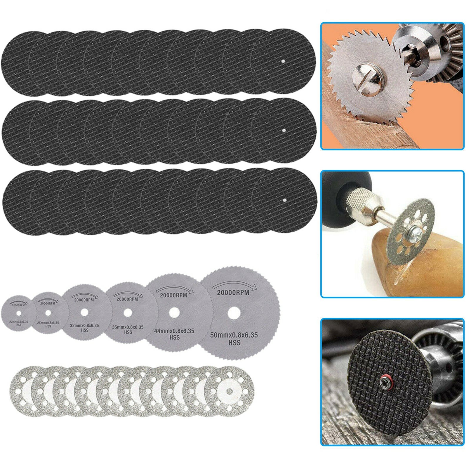 50x Diamond Cutting Wheel For Dremel Rotary Tool Die Grinder Metal Cut Off Disc