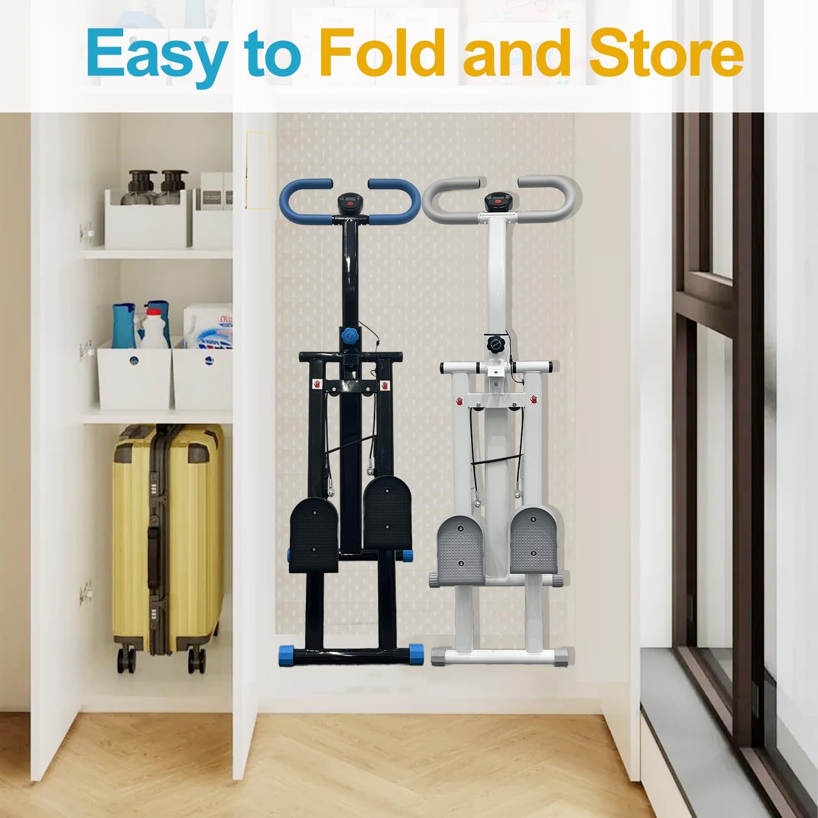 Stair Stepper for Home Gym, Vertical Climber Workout Machine Adjustable White