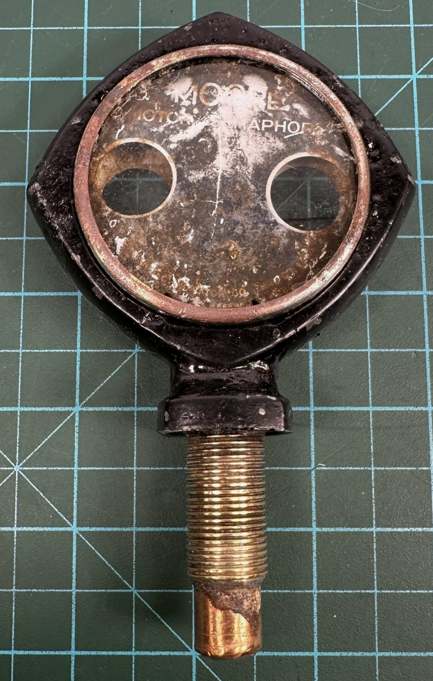 Antique Moore Motor Semaphore Car Hood Ornament Temp Gauge Danger Cool Average