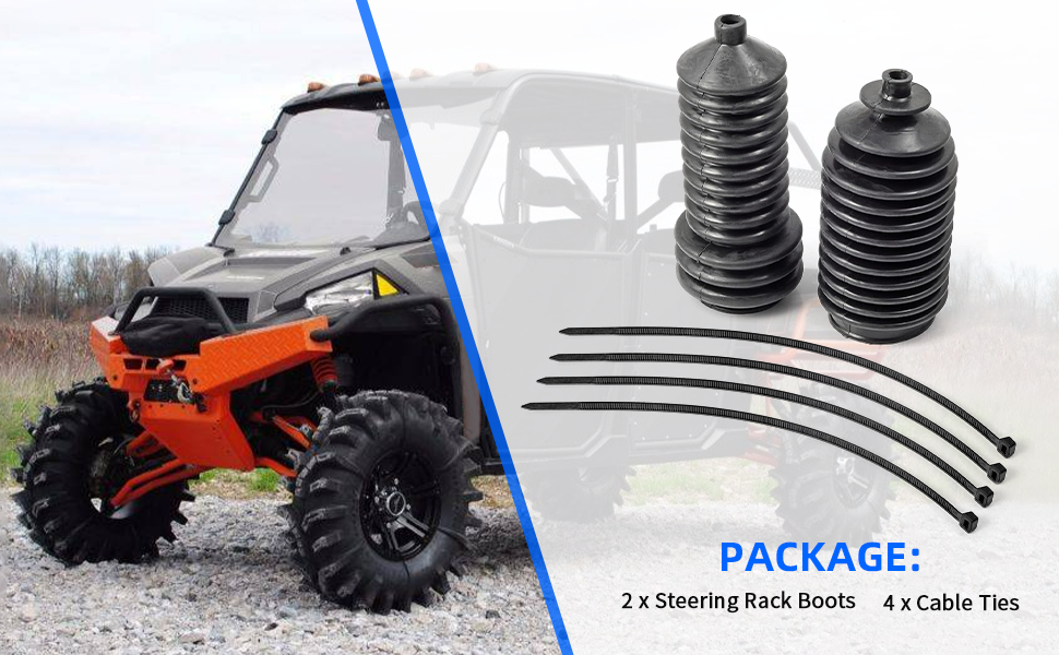 Steering Rack Boots PAIR For Polaris Ranger RZR 400 500 570 700 800 900 1000