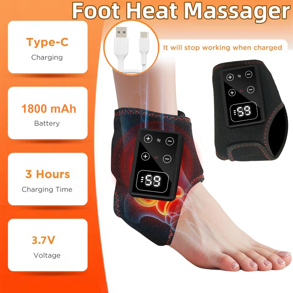 Heated Infrared Red Light 660nm & 850nm Foot Ankle Massager Therapy Pain Relief