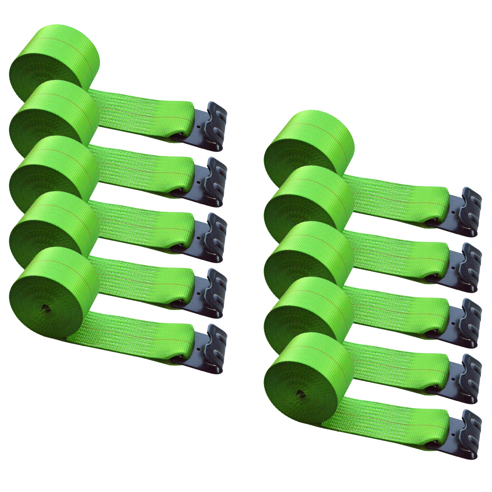 USA 10 Pack Heavy Duty 4"x30' Winch Strap w/Flat Hook Flatbed Truck Trailer Farm