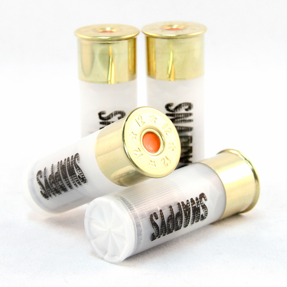 SNAPPYs 12 Gauge Shotgun Snap Caps Premium High Brass 4 PACK Frosted Ice Clear