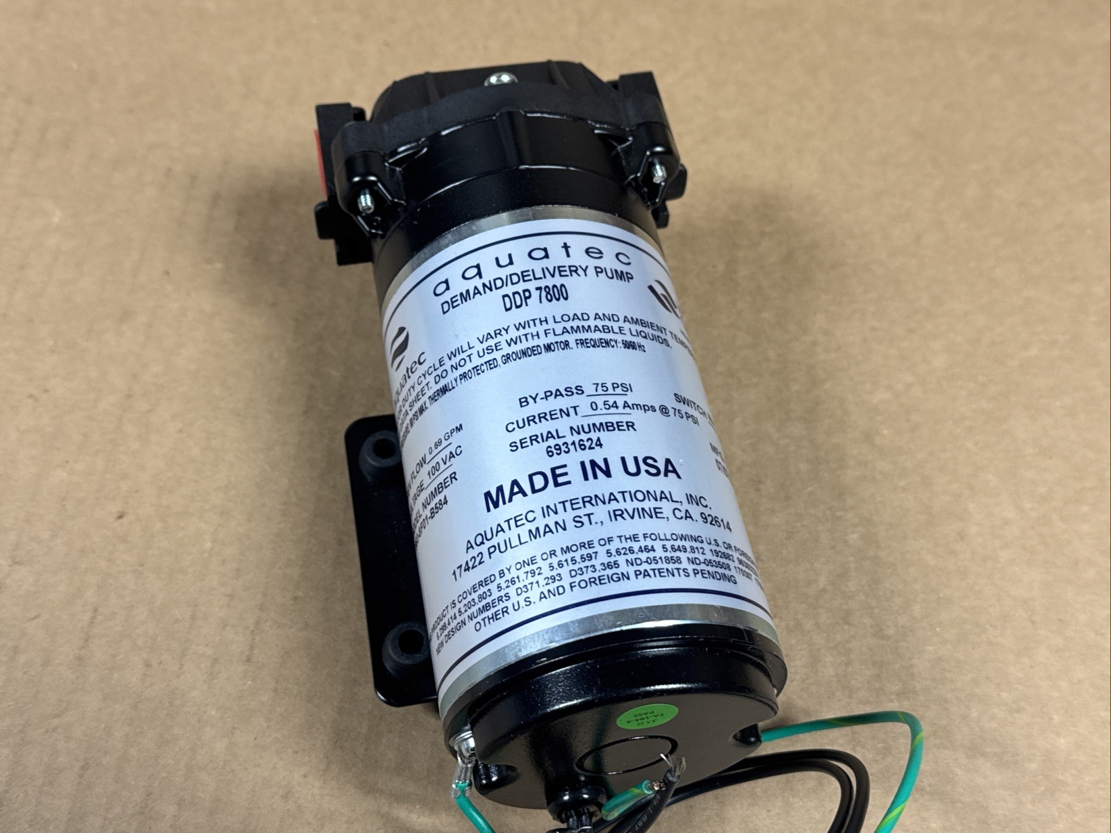 NEW Aquatec DDP 7800 Demand Delivery Pump 7860-8F01-B584 100V 0.69GPM FAST SHIP