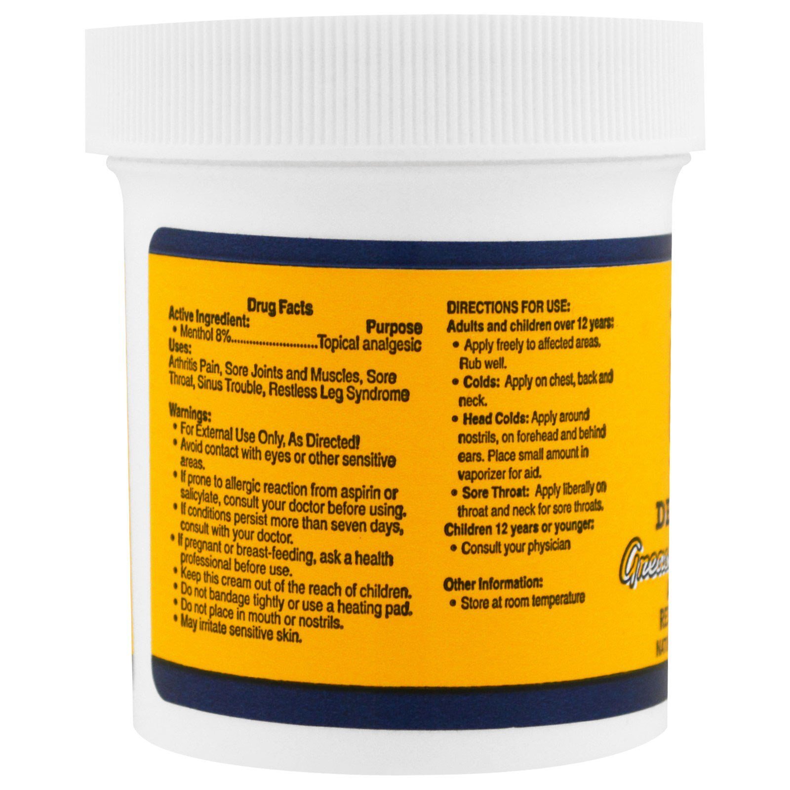 Amish Origins, Deep Penetrating, ( 2 Pack) Greaseless Pain Relief Cream, 3.5 fl