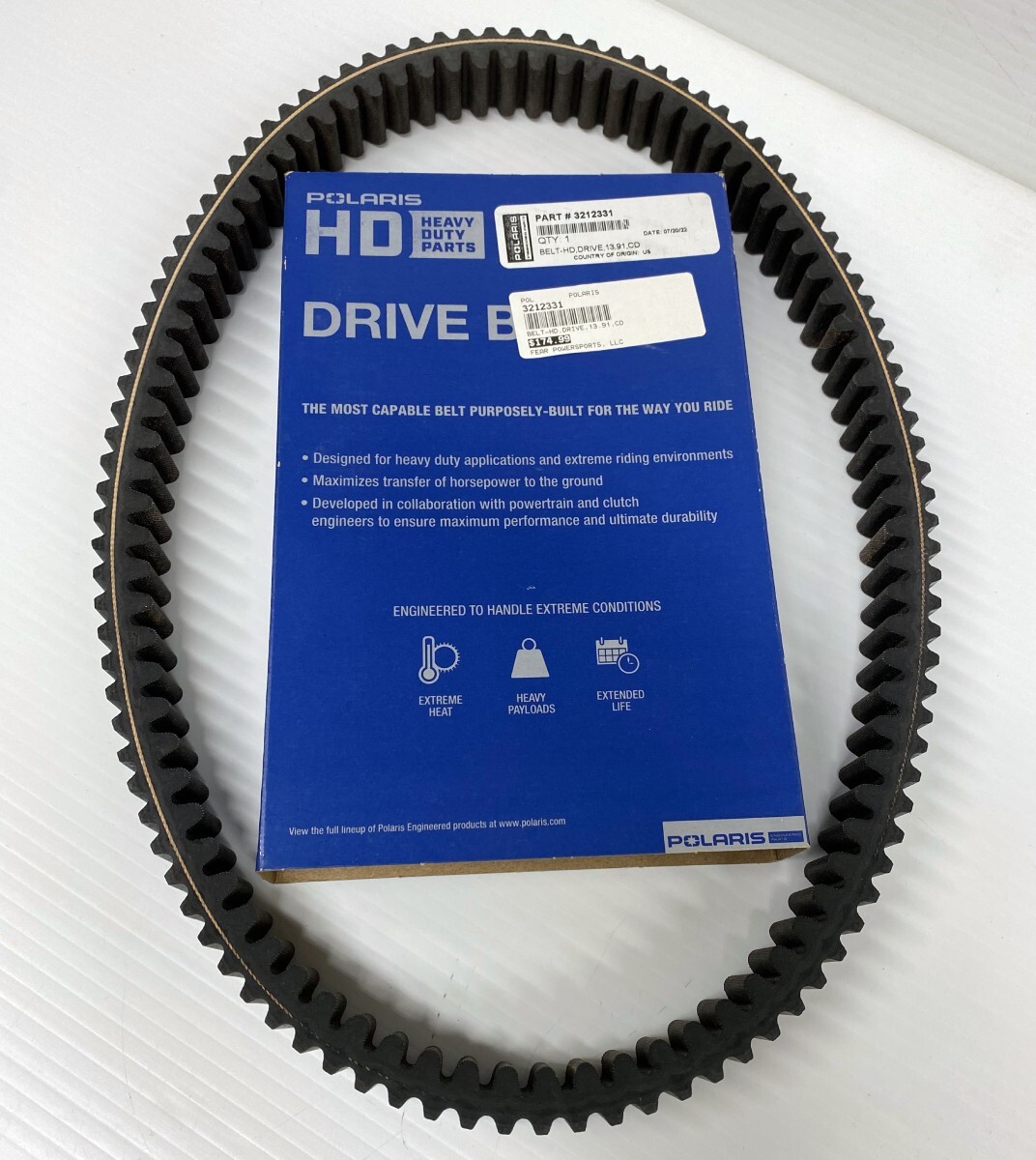 Polaris Heavy Duty Drive Belt - OEM Polaris 3212331 - Sportsman 850 1000 Models