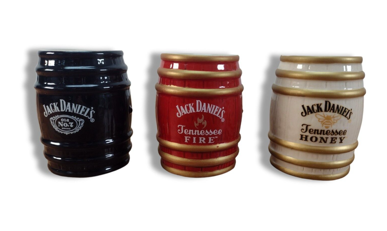 Jack Daniel's Stoneware Barrel Shots Set of 3 - Jack Daniels 3 piece Gift Set