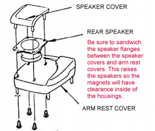 (PAIR) 25 watt 4" radio REAR SPEAKERS - GL1500 Honda Goldwing GL 1500 Gold Wing