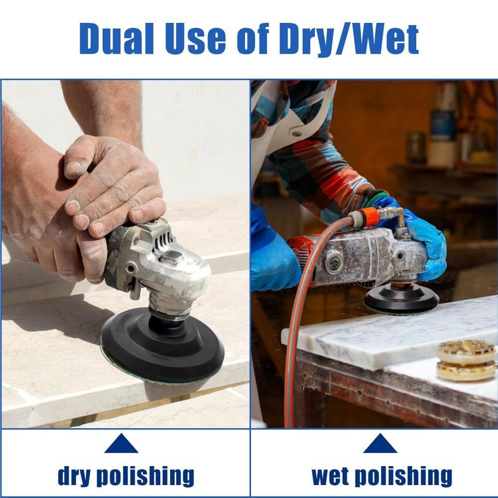 16pcs 4inch100mm Diamond Polishing Pad Wet/Dry for Granite Stone Concrete Marble