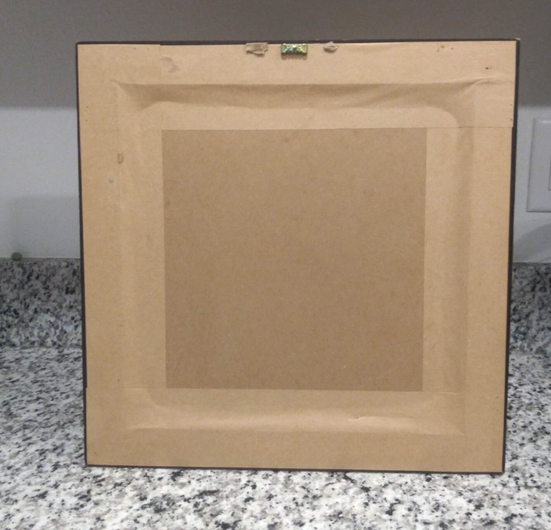 Coffee Themed Wall art "THE COFFEE POT " wood framed w/glass wall hanging 15x15