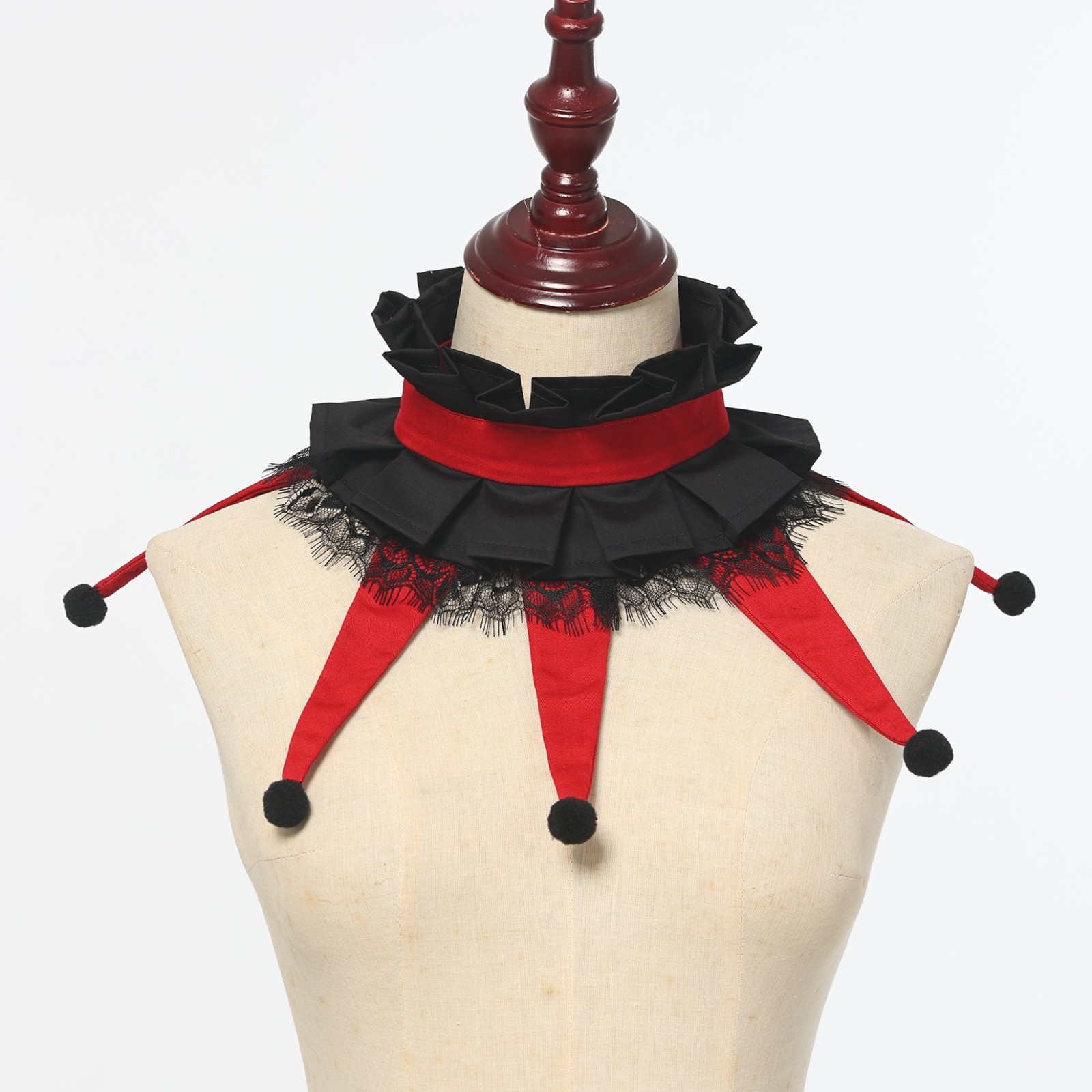 Halloween Clown Collar Mardi Gras Jester Pointed Clown Collar Neck Ruffle Collar