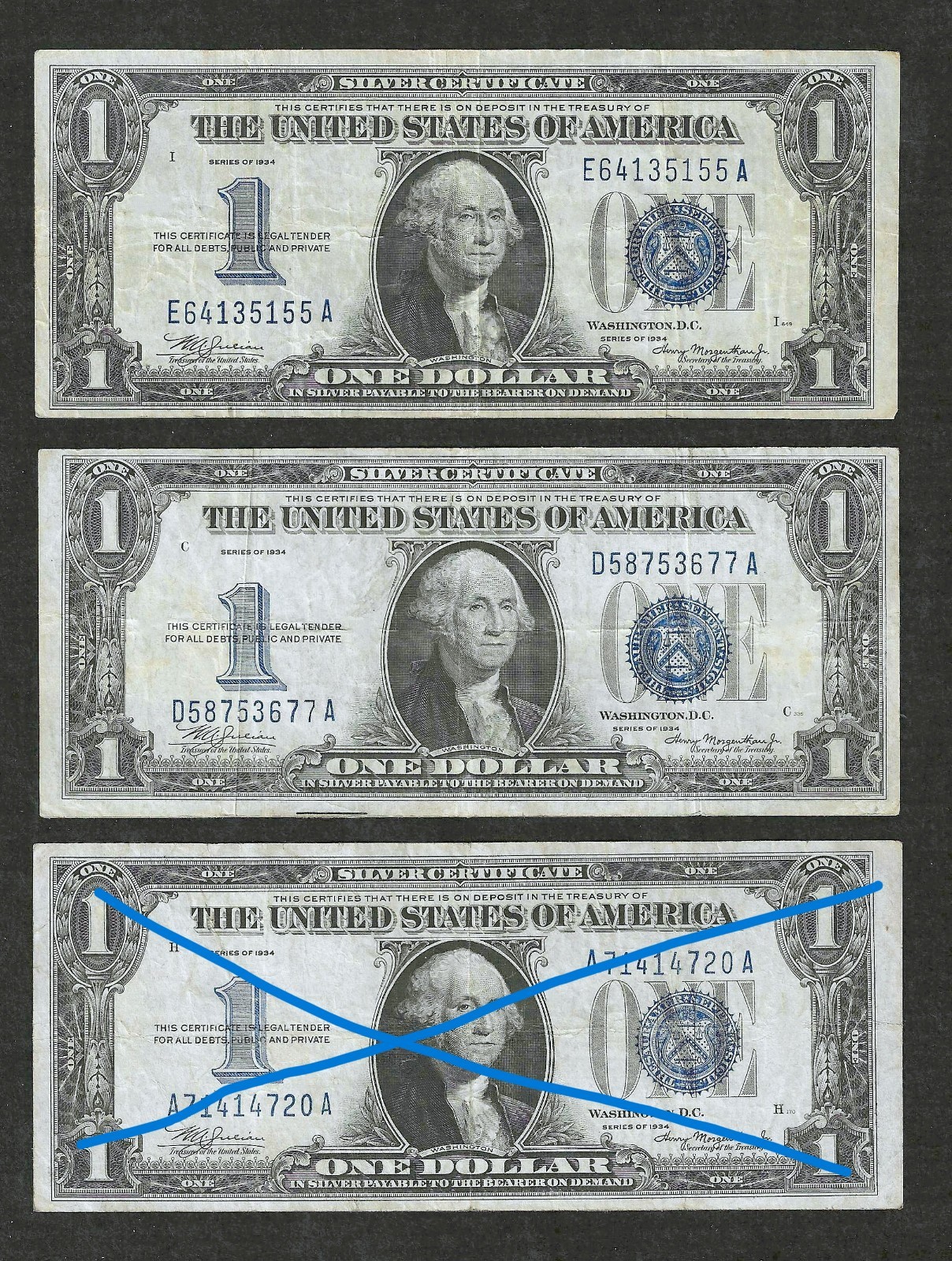 1934 $1 SILVER CERTIFICATE ~ FUNNYBACK FR 1606 ~ NICE VERY FINE ~ YOUR CHOICE