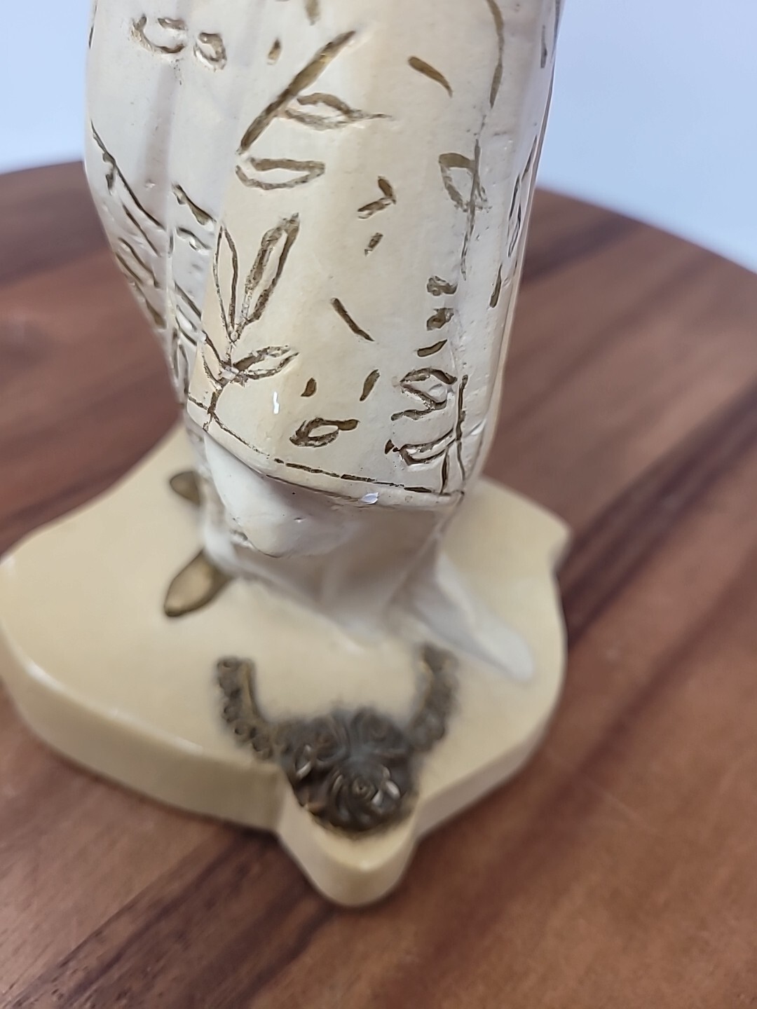 Japanese Asian Chalkware Vintage Two Figurines 12"