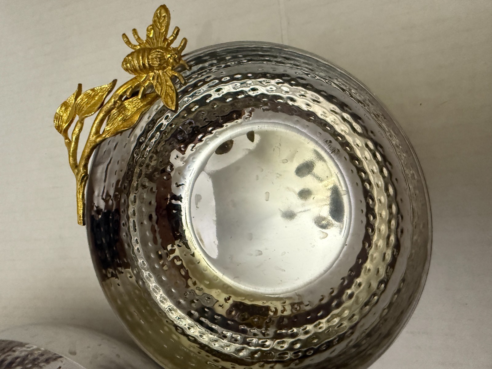 Elegance Golden Bee Hammered Stainless Steel 3 Piece Serving Bowls