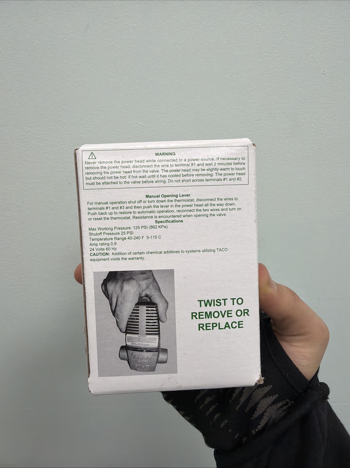 Taco Comfort Solutions Made Easy Boiler Replacement Power Head, Zone Valve READ